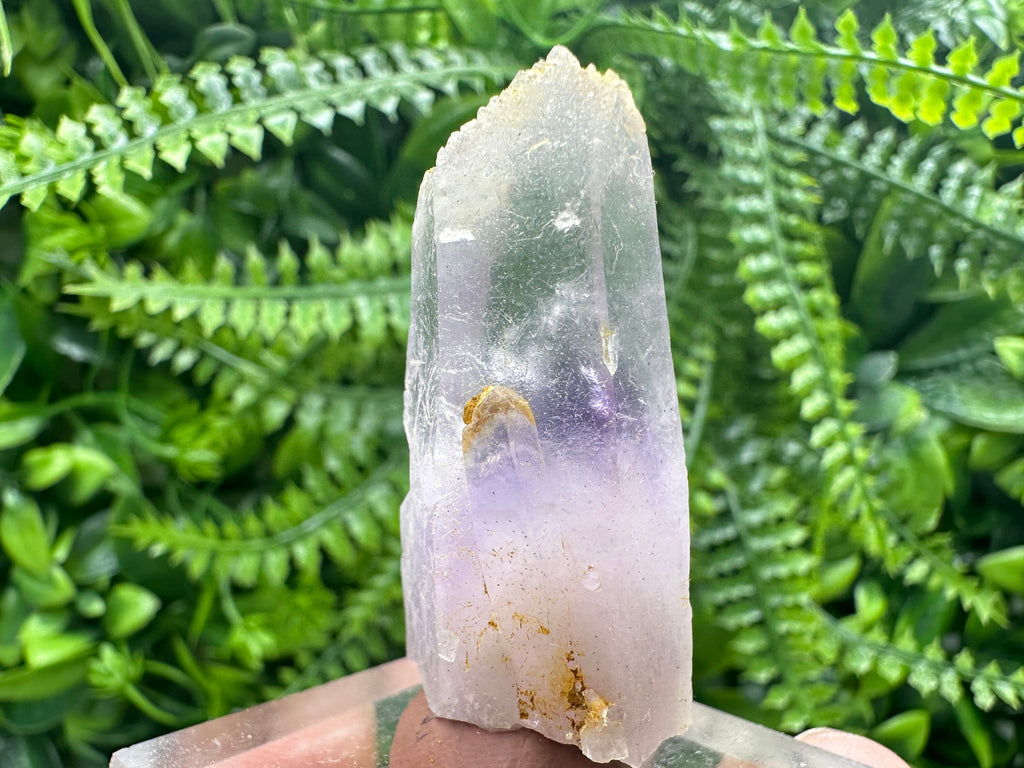 Phantom Amethyst Crystal with Cerussite, Bulgarian Mineral Specimen (4.5cm)