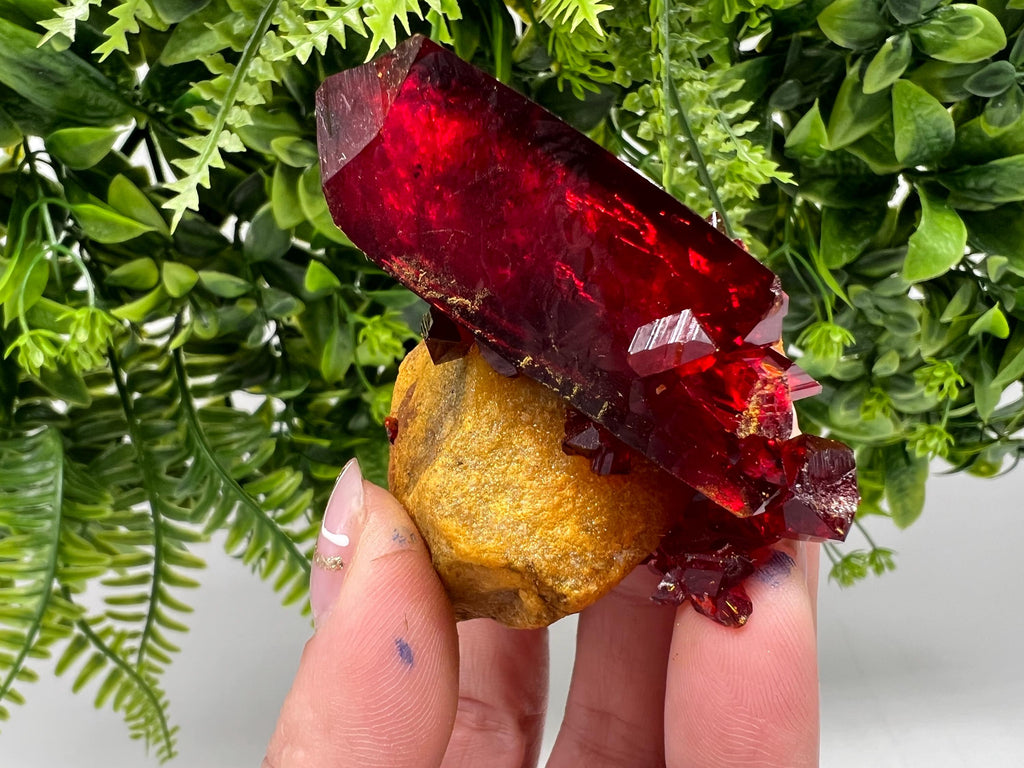 XXL Lab-Grown Pruskite Ruby Crystal on Matrix