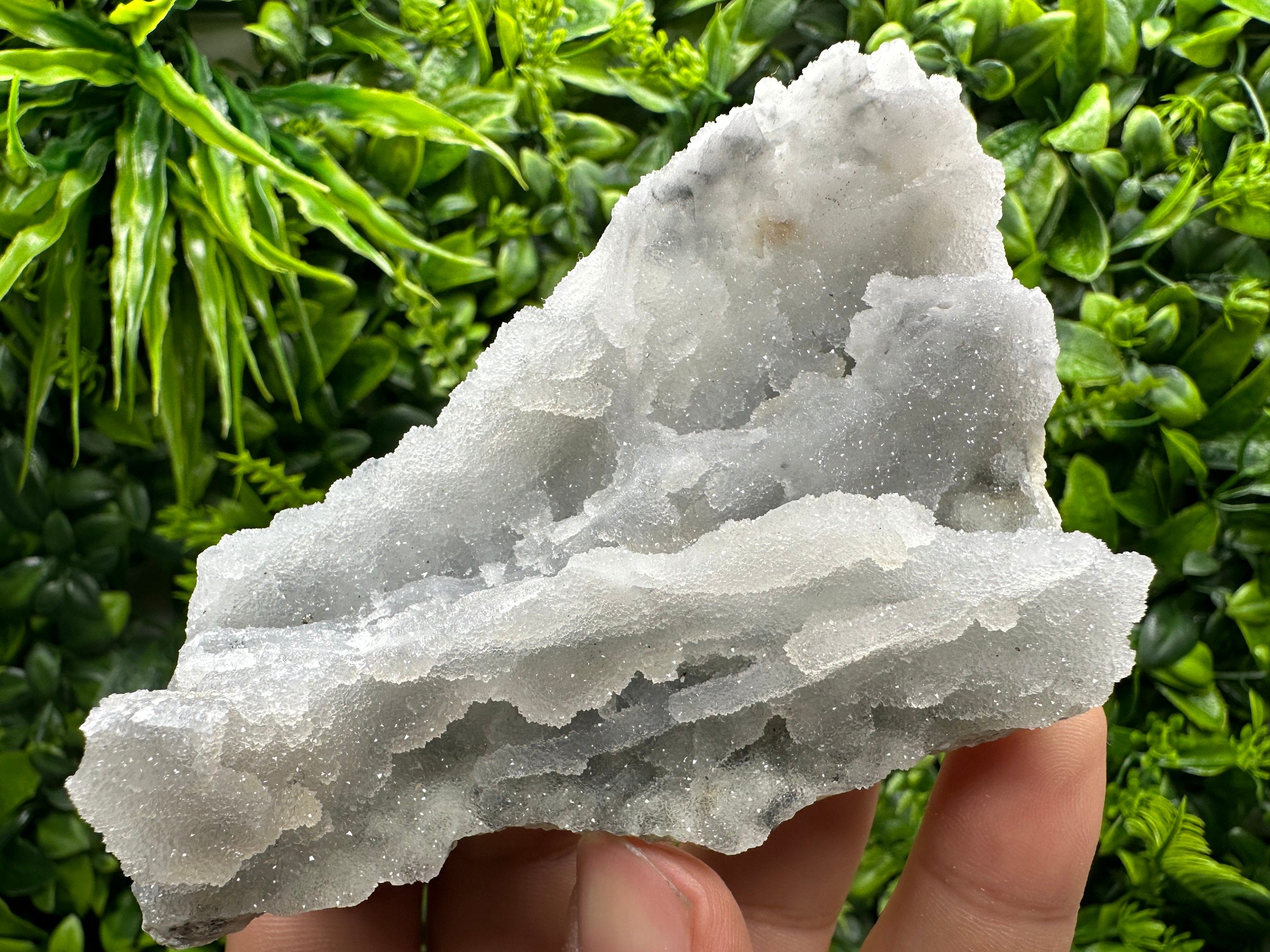 Blue Chalcedony Quartz with Chlorite Inclusions: Bulgaria Crystal Decor