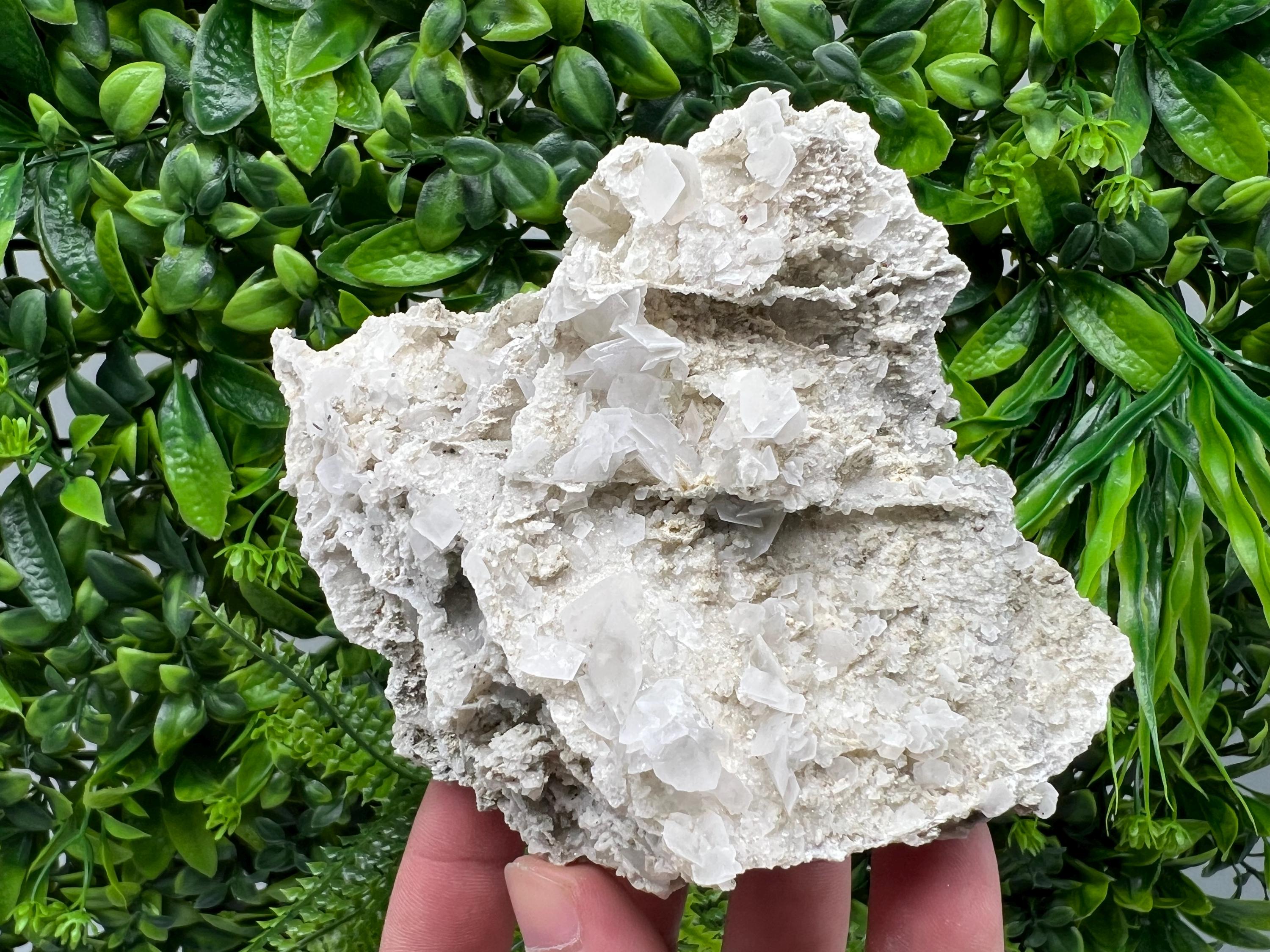 Calcite on Chalcedony Mineral Specimen, Bulgaria