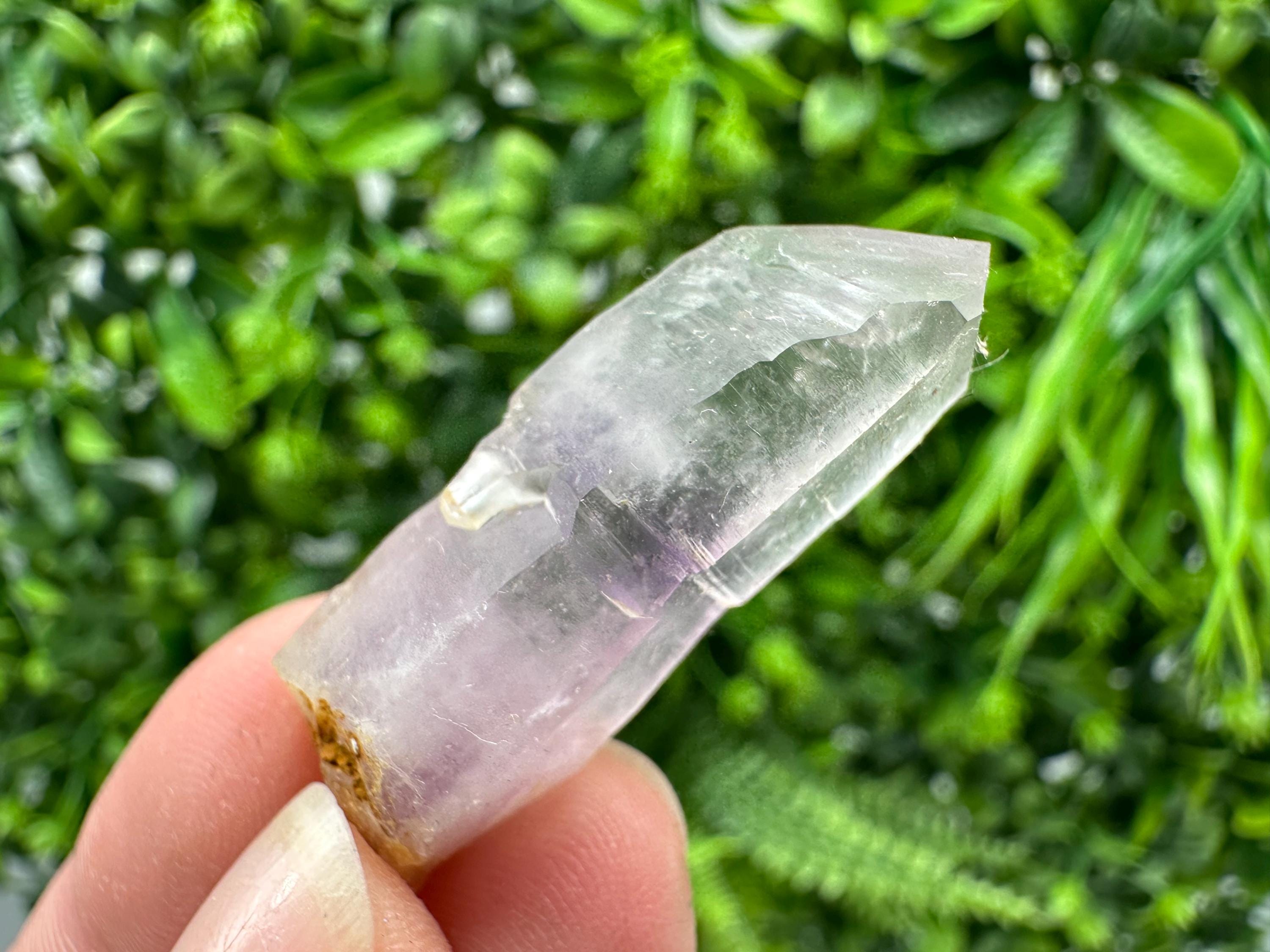 Phantom Amethyst Crystal with Cerussite, Bulgarian Mineral Specimen