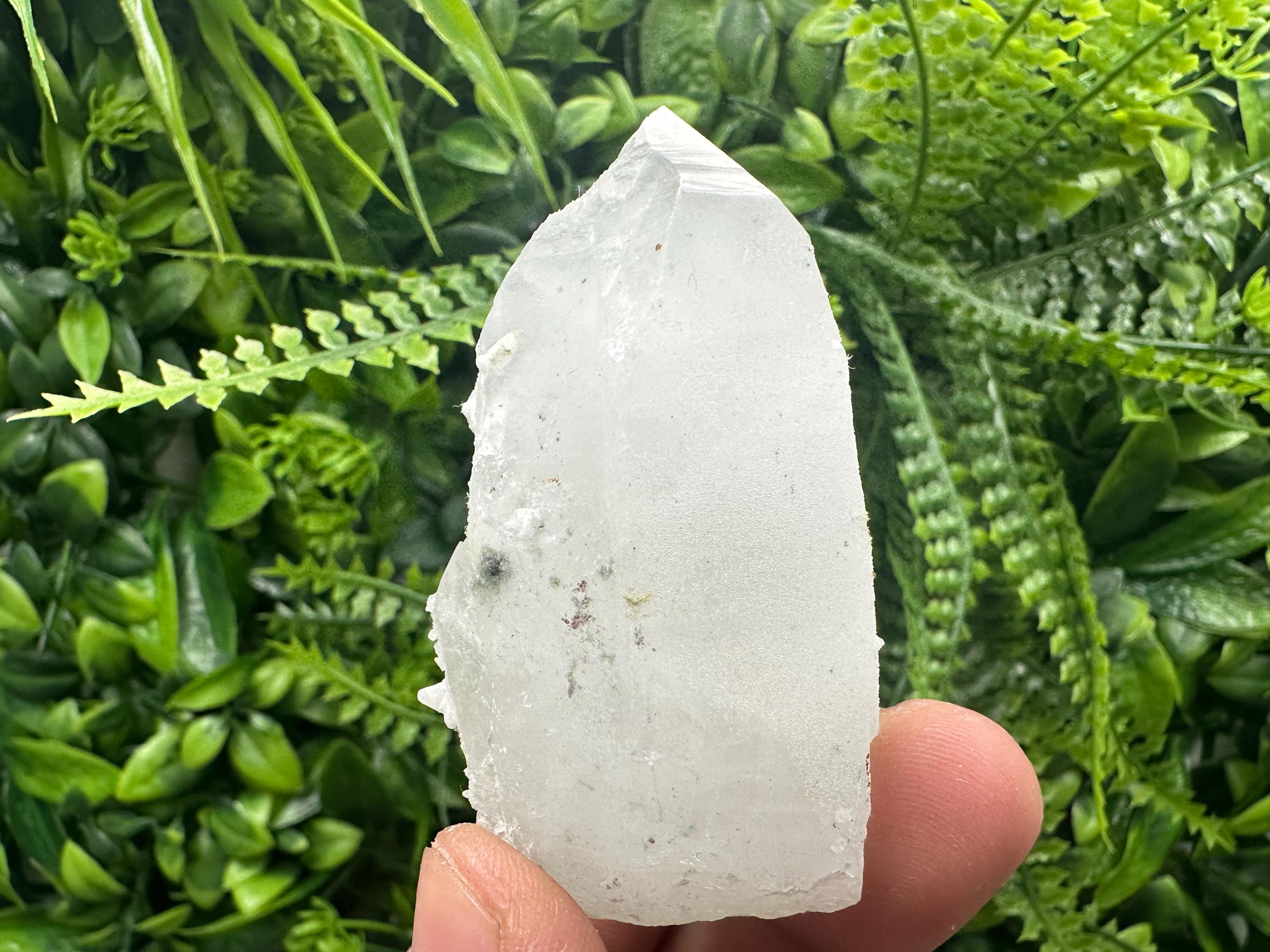 Quartz Cluster with Rhodochrosite and Chlorite Inclusions