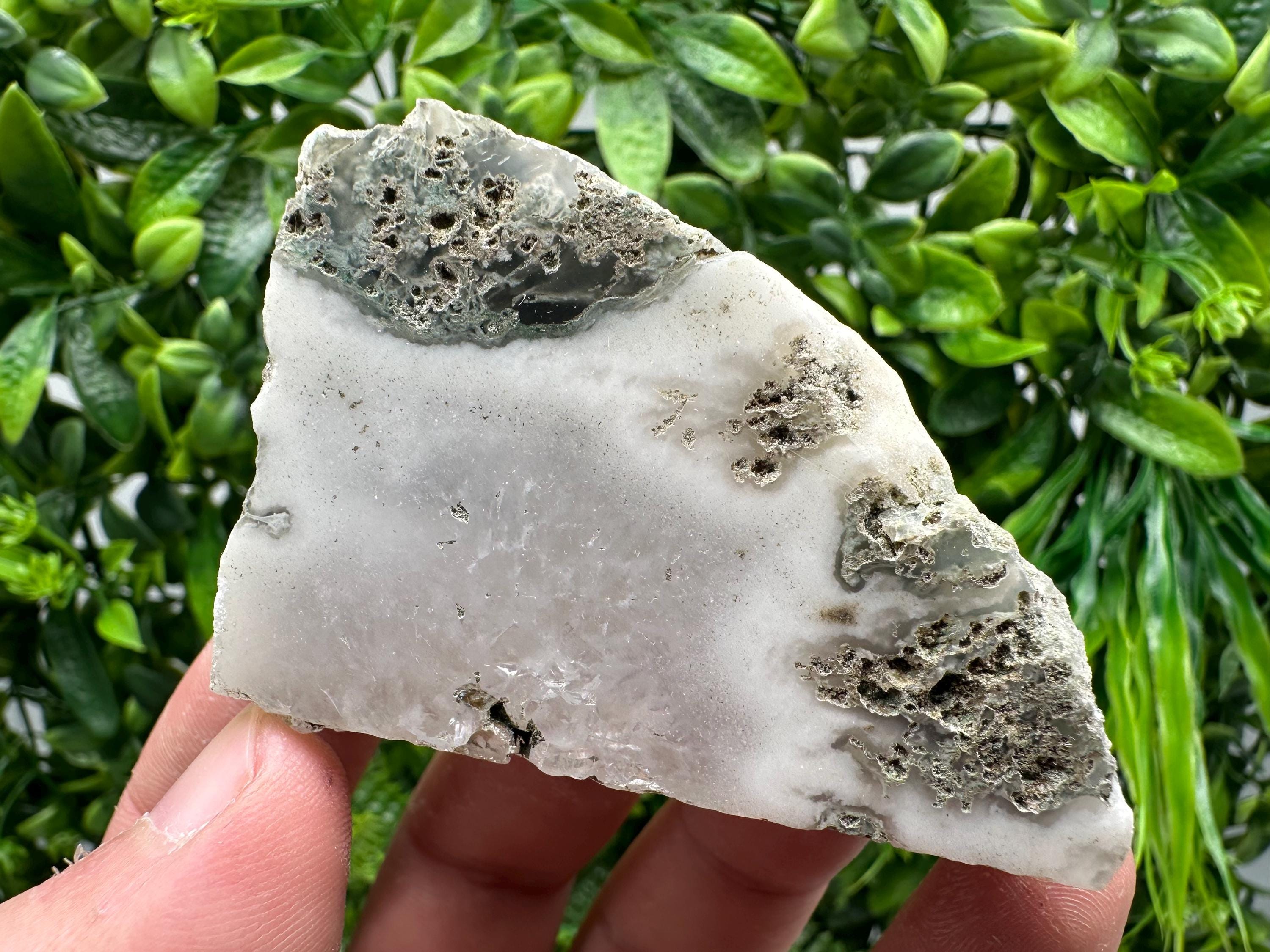 Polished Moss Agate Slab: Crystal Slice (7/5cm, 99 grams)