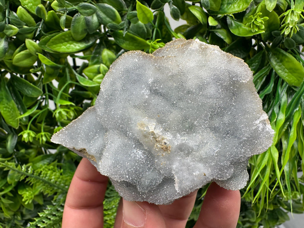 Blue Chalcedony Quartz with Chlorite Inclusions: Bulgarian Crystal Decor
