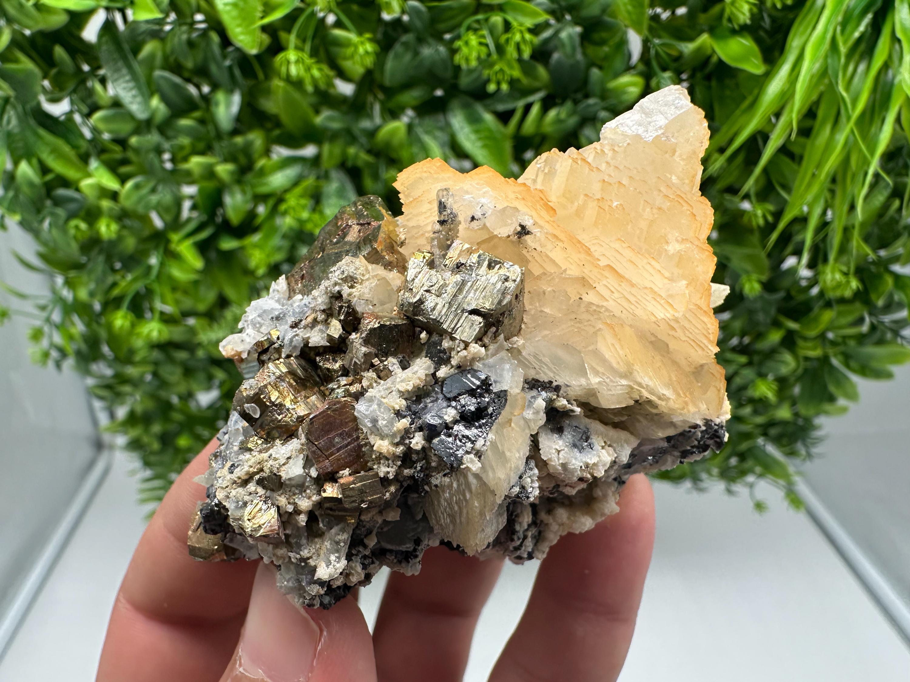 Stunning Pyrite on Quartz,Calcite from Borieva mine,Madan,Bulgaria,natural,collectible mineral specimen,home decor stone,collection crystal