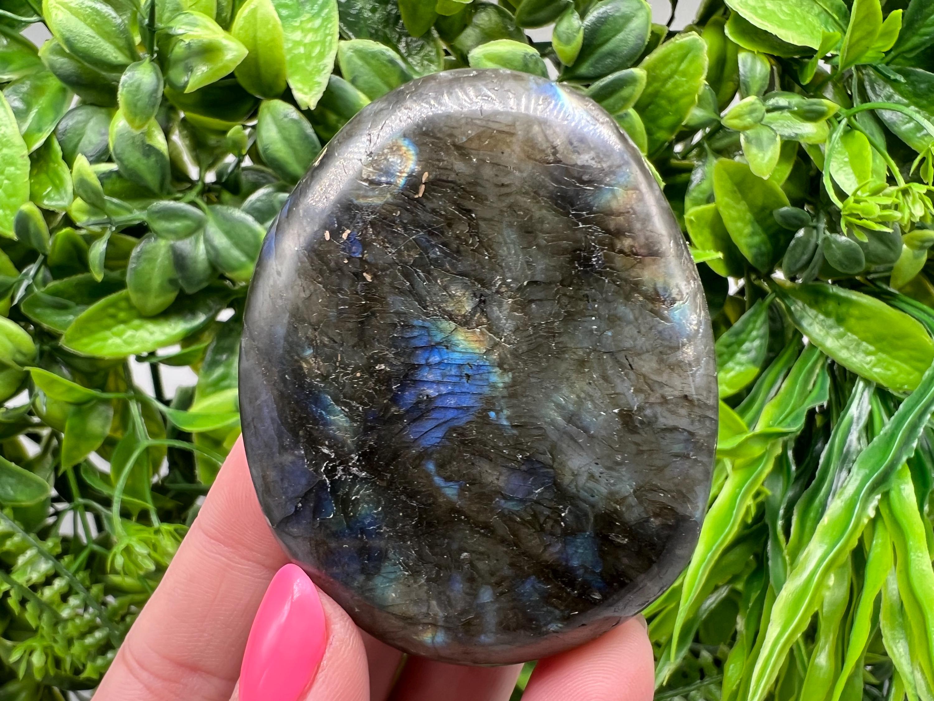 Polished Labradorite Stone: Multifire Crystal Decor Slab, Rainbow Sheen