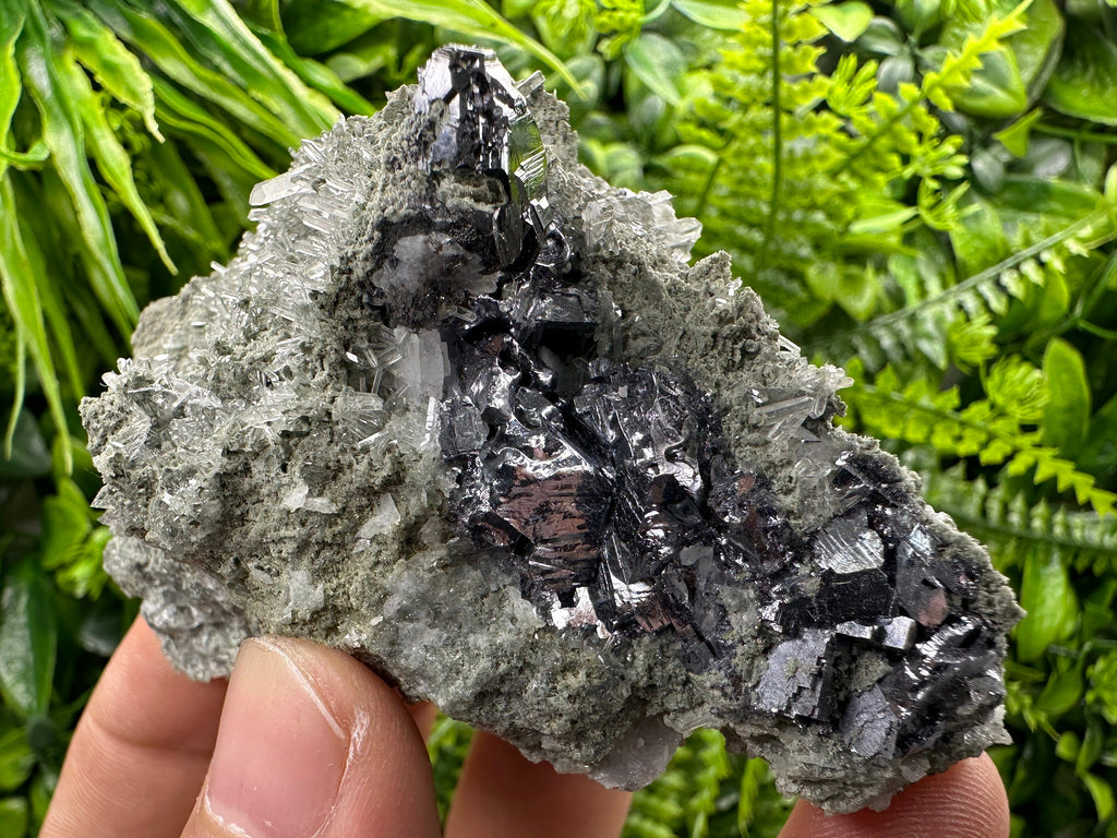 Galena Sphalerite on Quartz, Borieva Mine Mineral Specimen