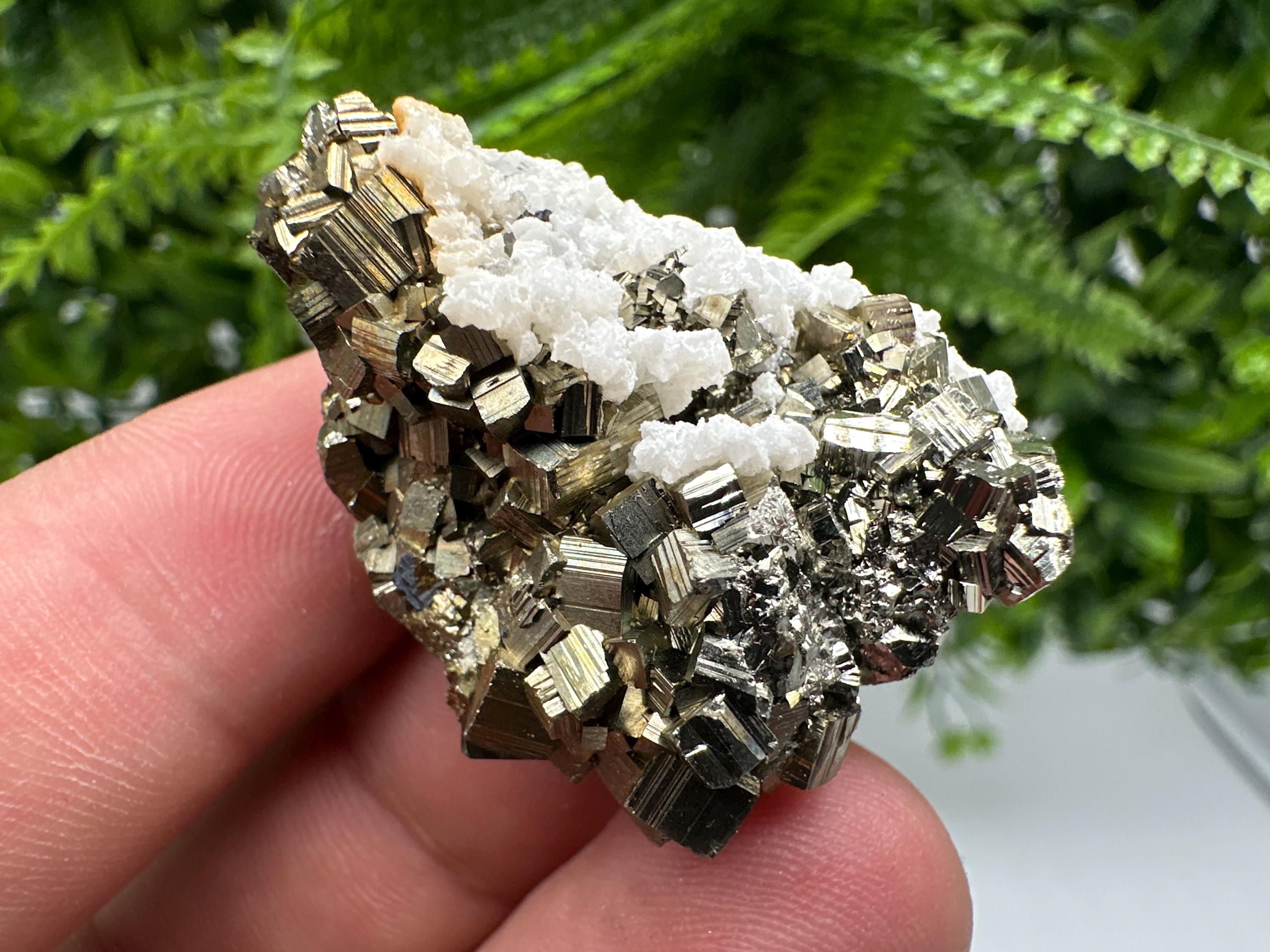 Rainbow Pyrite with Calcite, Natural Minerals Souvenir, Bulgaria