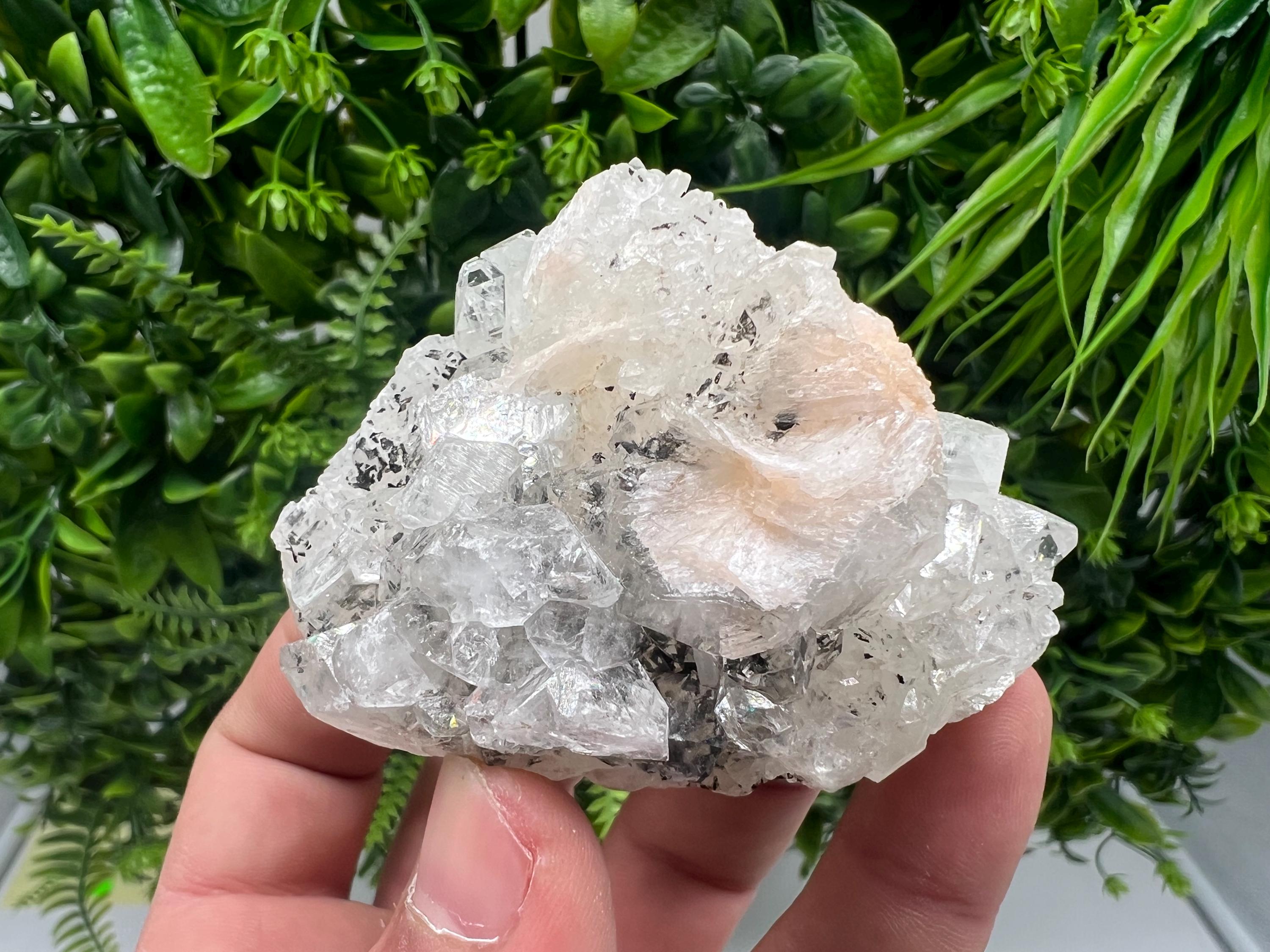 Apophyllite Stilbite on Chalcedony, Natural Mineral Specimen, India