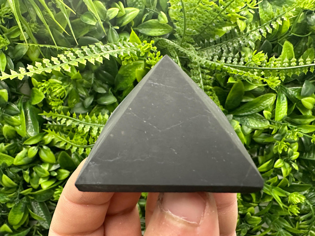 Shungite Pyramid (5cm): EMF & 5G Protection, Healing Crystal