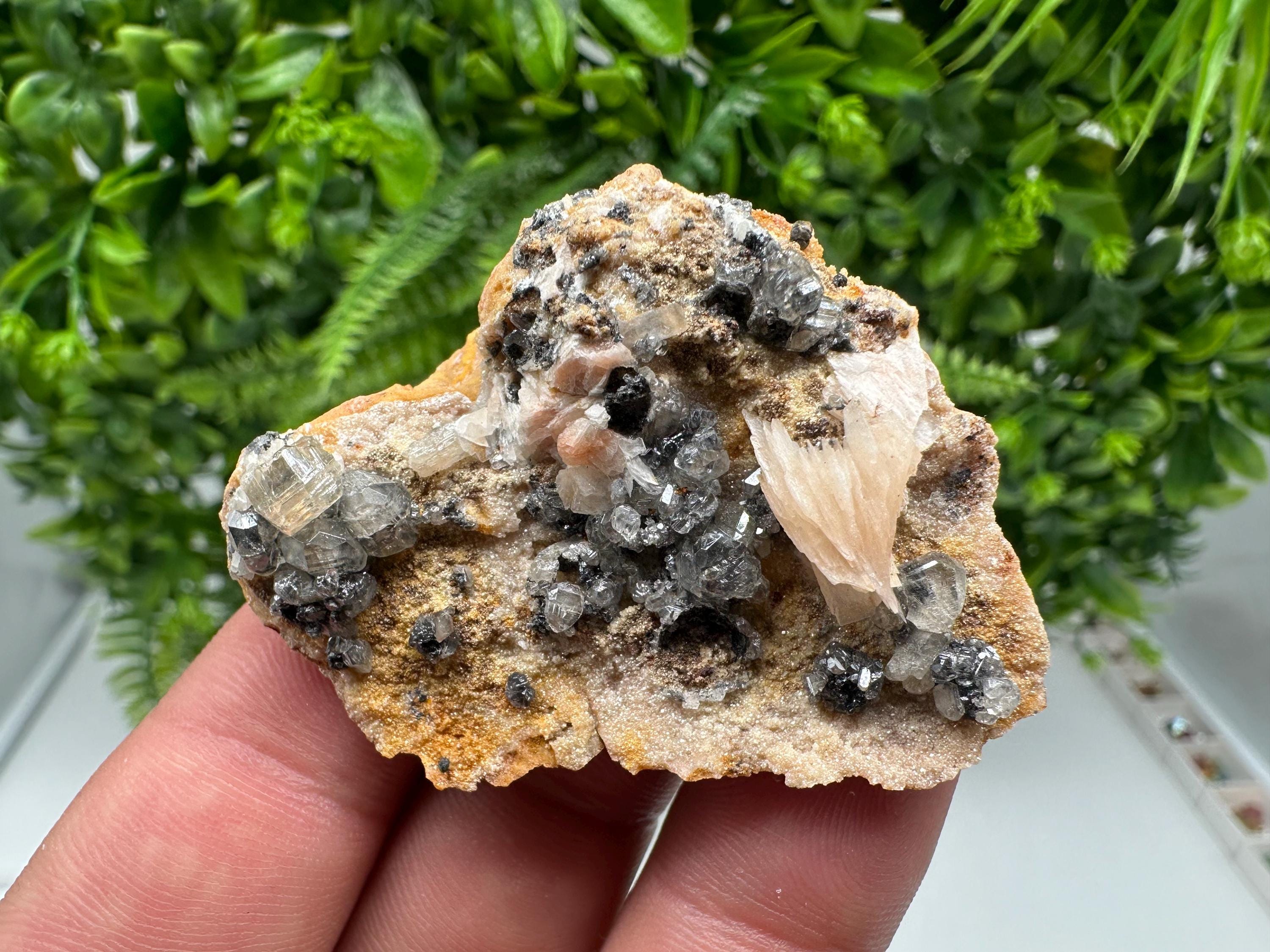 Wonderful Baryte with Cerussite on Galena from Morocco,Crystal, Mineral,Specimen,Cluster,Crystals,Barite Crystal,Cerussite Crystal,Specimen