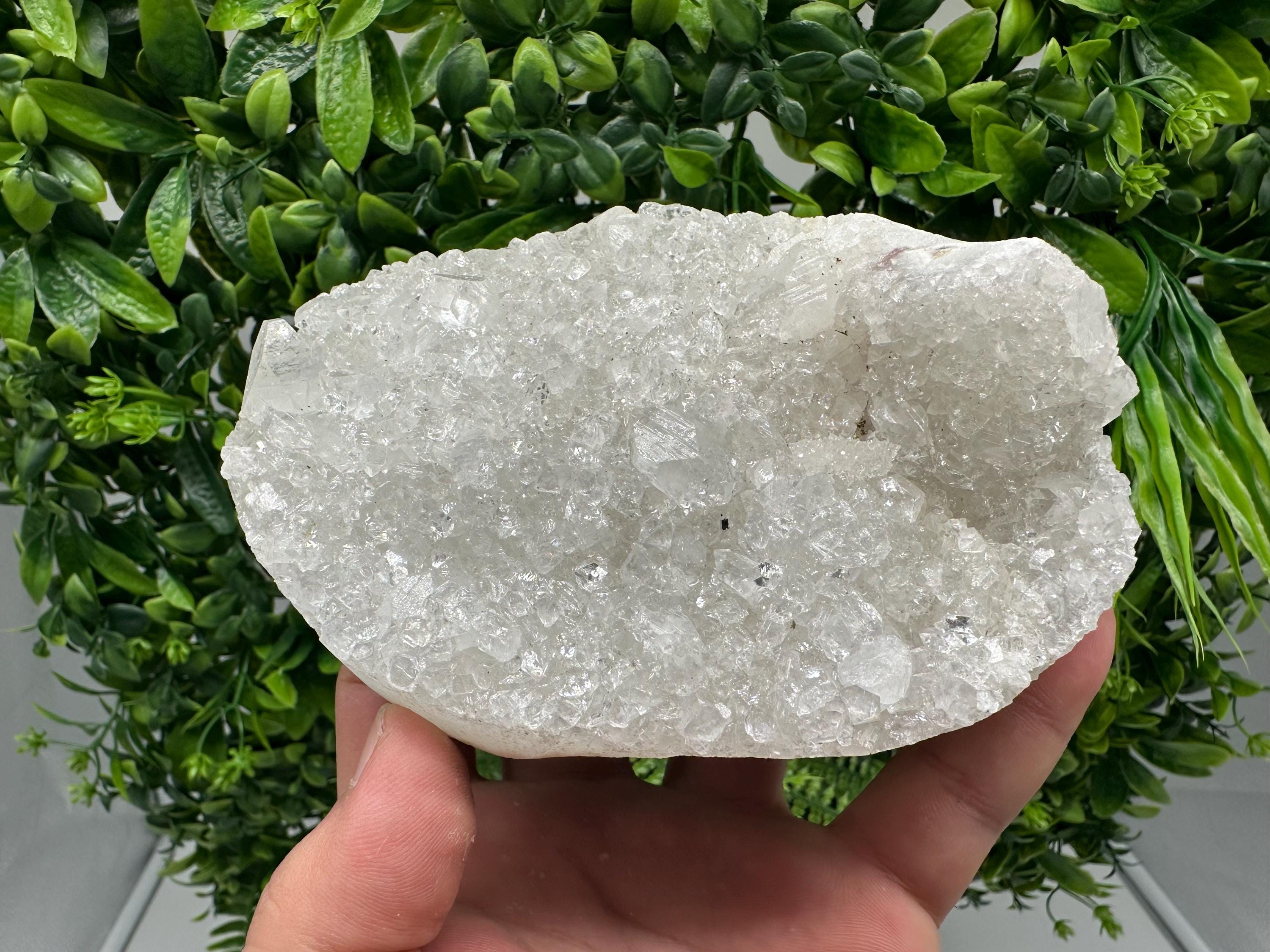 Apophyllite Stilbite on Chalcedony: Natural Mineral Specimen, India