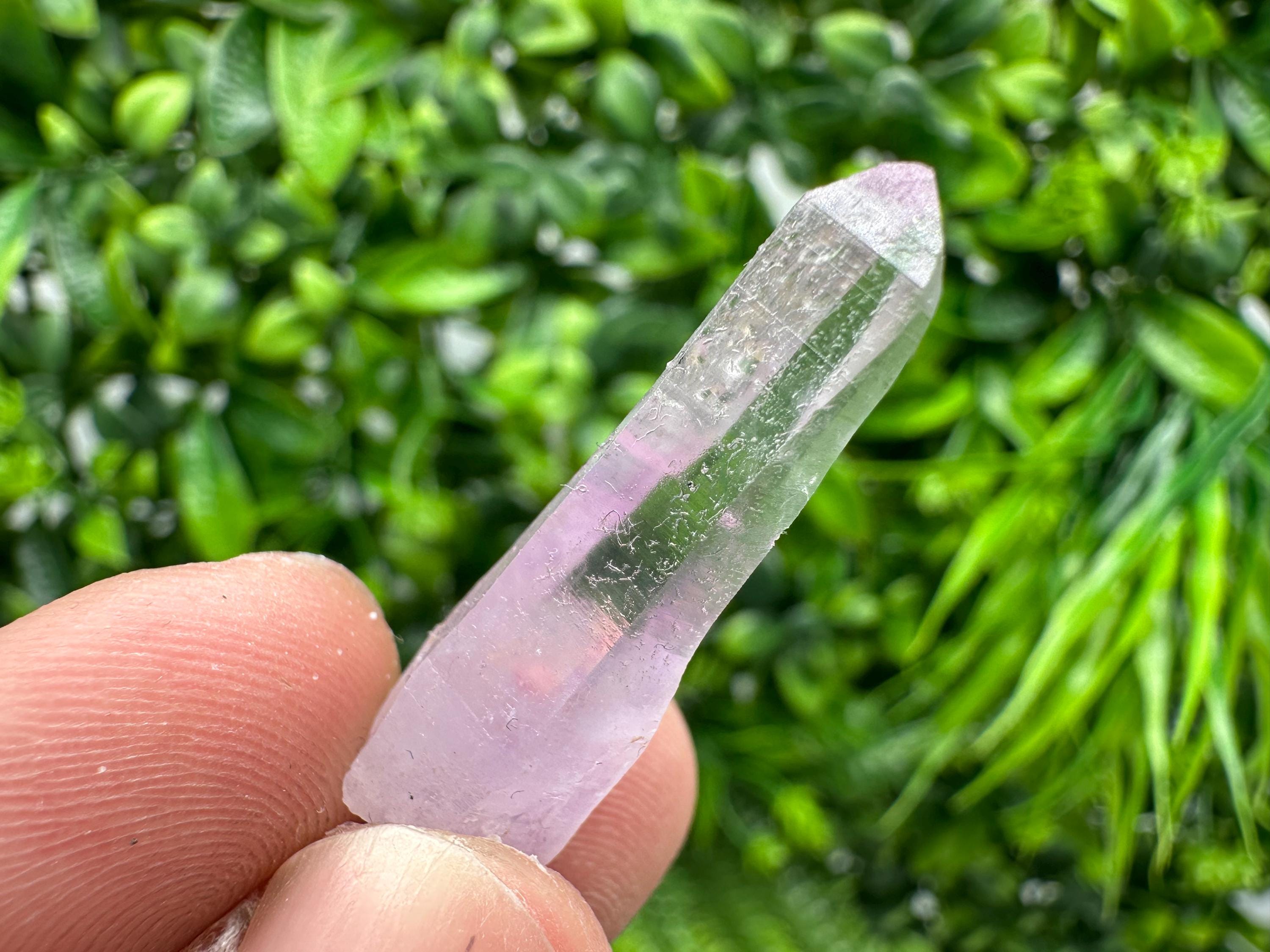 Amethyst Phantom Quartz Crystal: Chalcedony Chlorite Inclusions