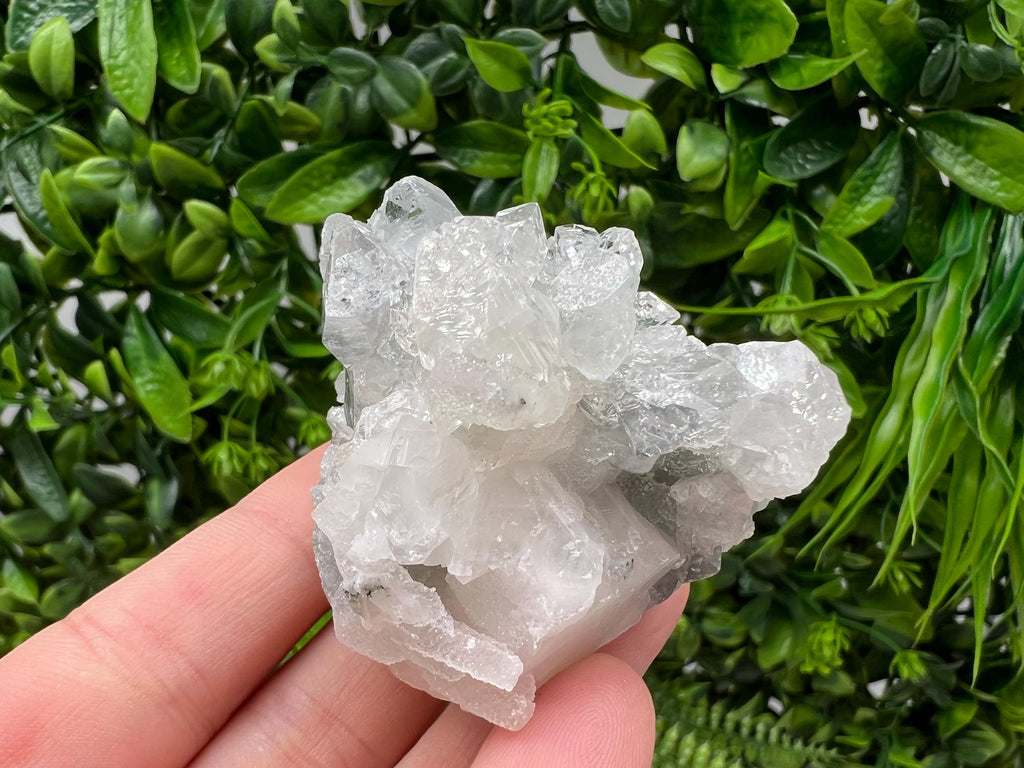 Transparent Apophyllite on Chalcedony, Natural Crystal Specimen, India Minerals