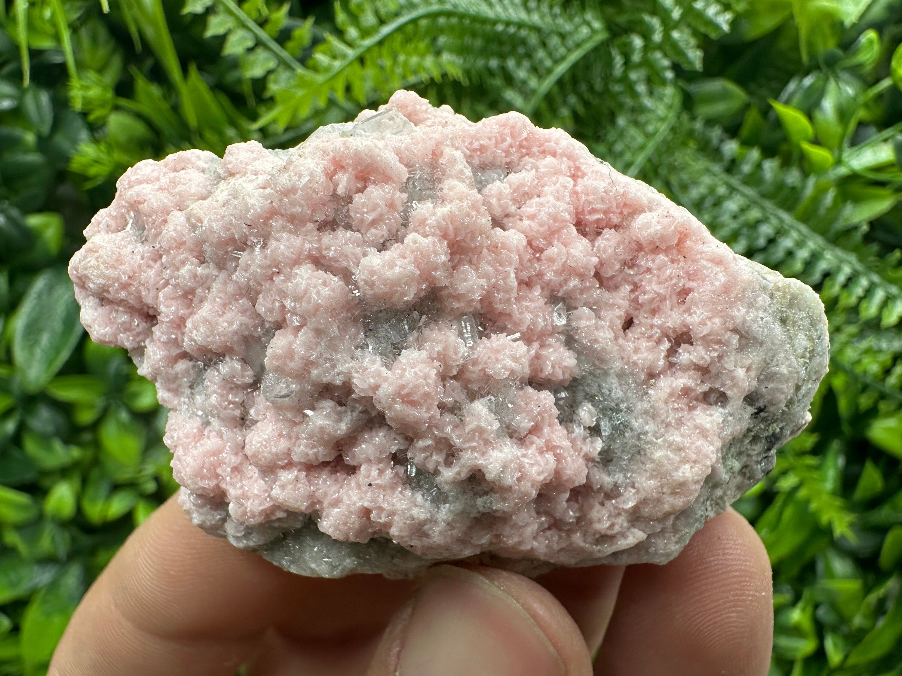 Rhodochrosite with Quartz Crystals: Starnica Mine, Bulgaria