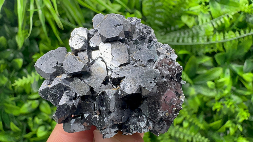 Shiny Galena Cluster with Siderite and Quartz, Bulgaria Mineral Specimen