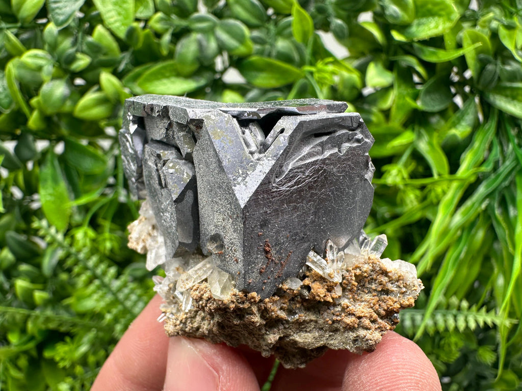 Skeletal Galena on Quartz, Borieva Mine Mineral Specimen