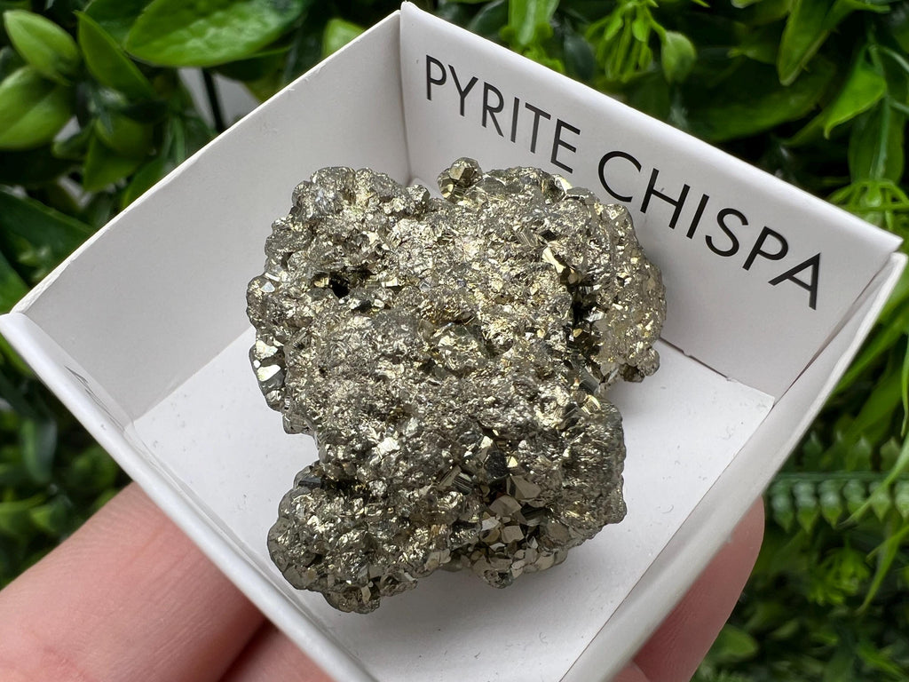 Peruvian Pyrite Cube: Natural Gold Mineral Specimen, Home Decor Stone (3/3.7cm