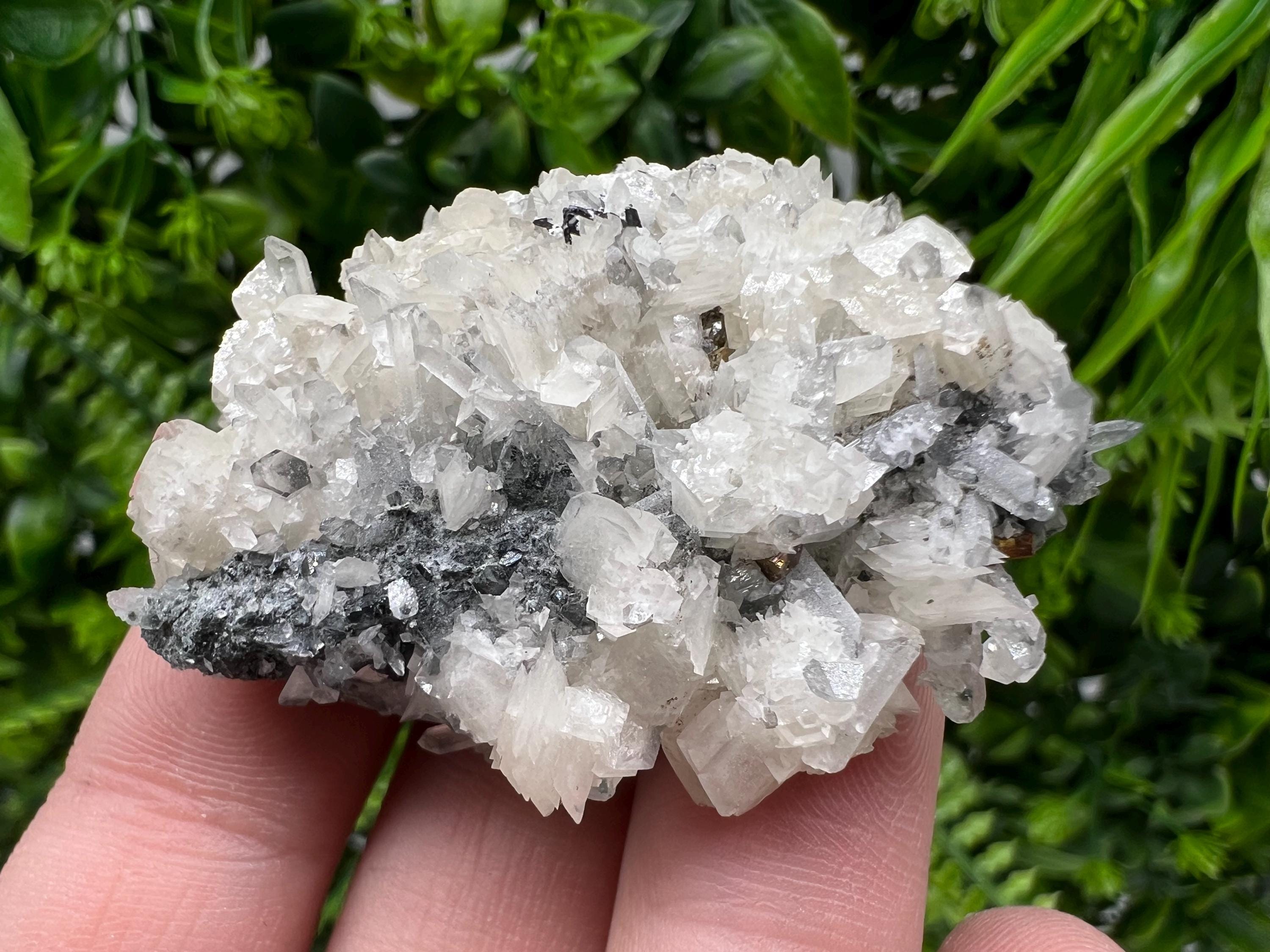 Calcite on Quartz Specimen: Borieva Mine, Madan, Bulgaria