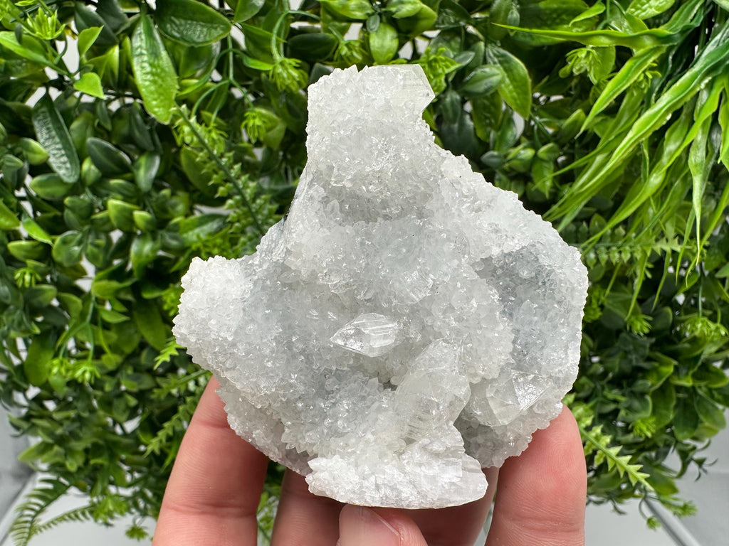 Transparent Apophyllite on Chalcedony, India Mineral Specimen