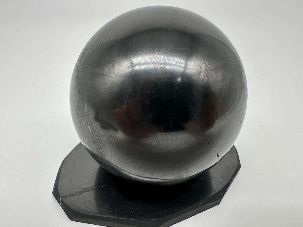 8cm Shungite Sphere: EMF & 5G Protection, Healing Crystal