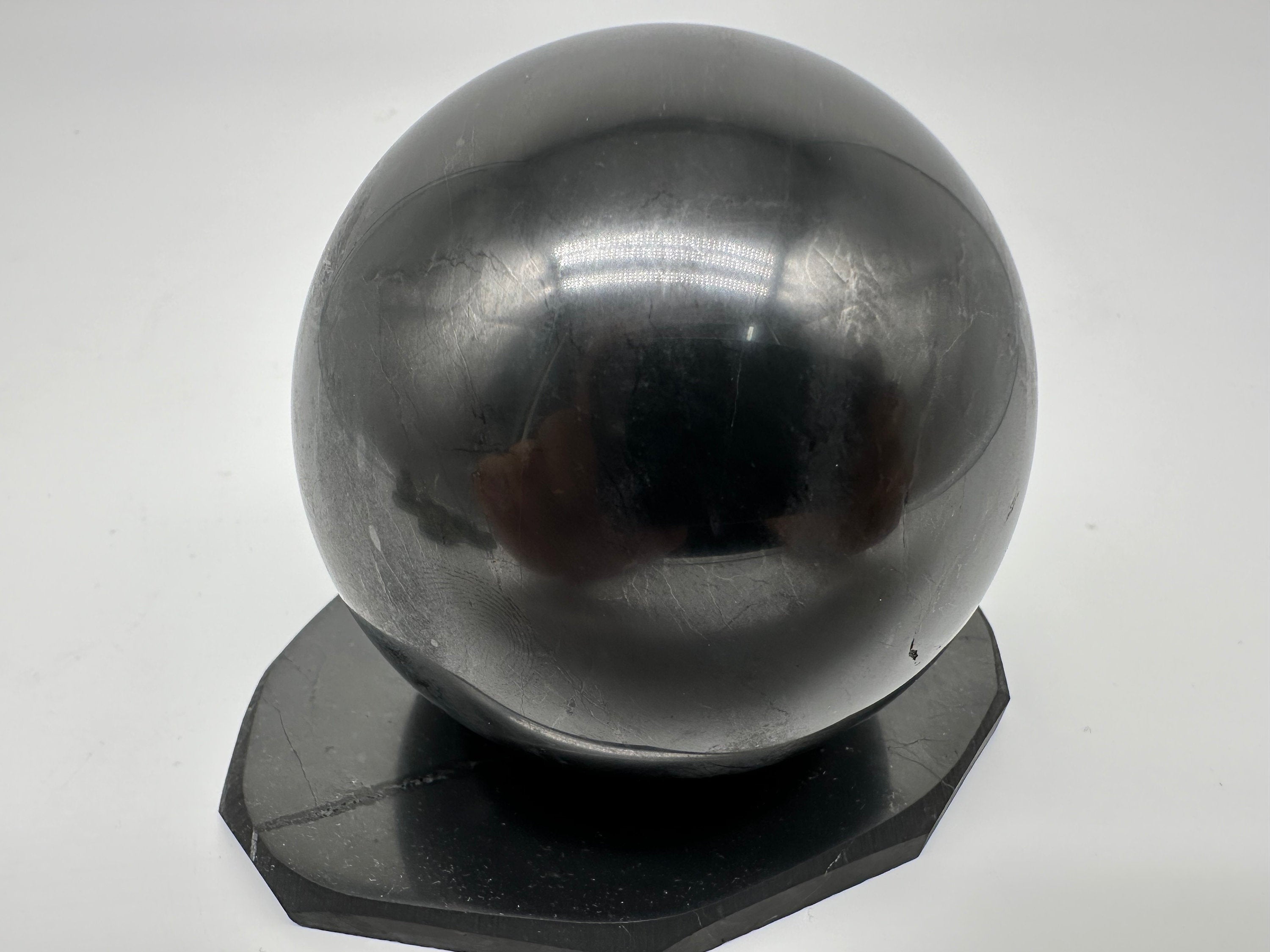 8cm Shungite Sphere: EMF & 5G Protection, Healing Crystal