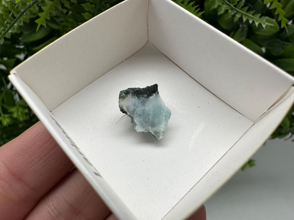 Rare Raw Larimar Specimen: Dominican Republic Crystal BOX 4/4 cm