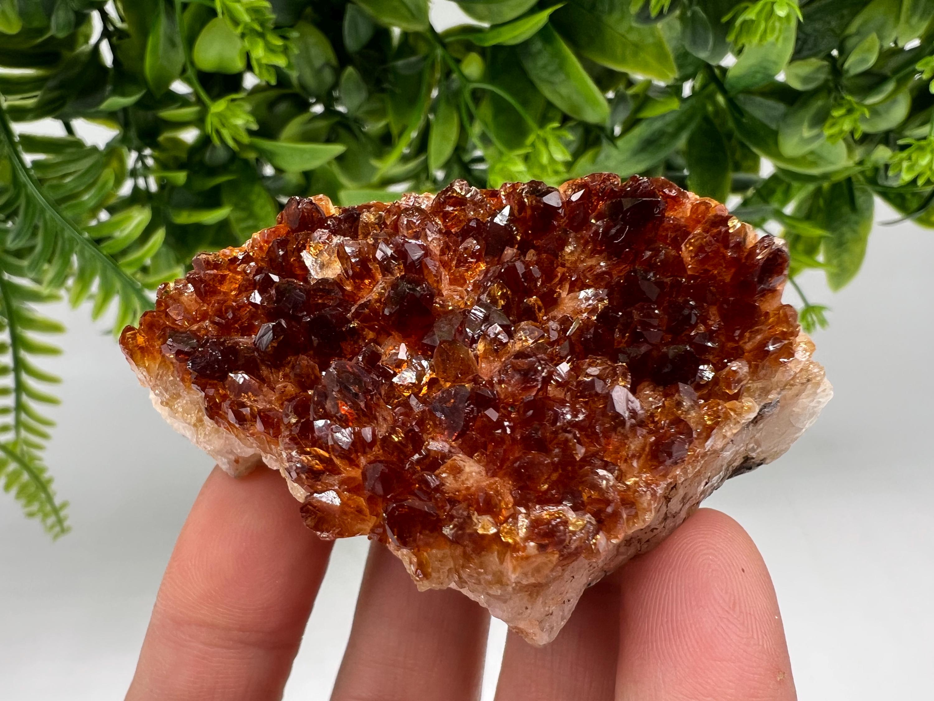 Citrine Crystal with Hematite Inclusions: Natural Phantom Cluster