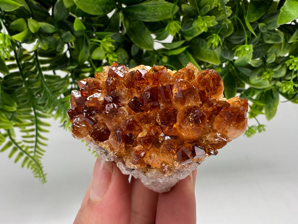 Citrine Crystal with Hematite Inclusions: Natural Phantom Cluster