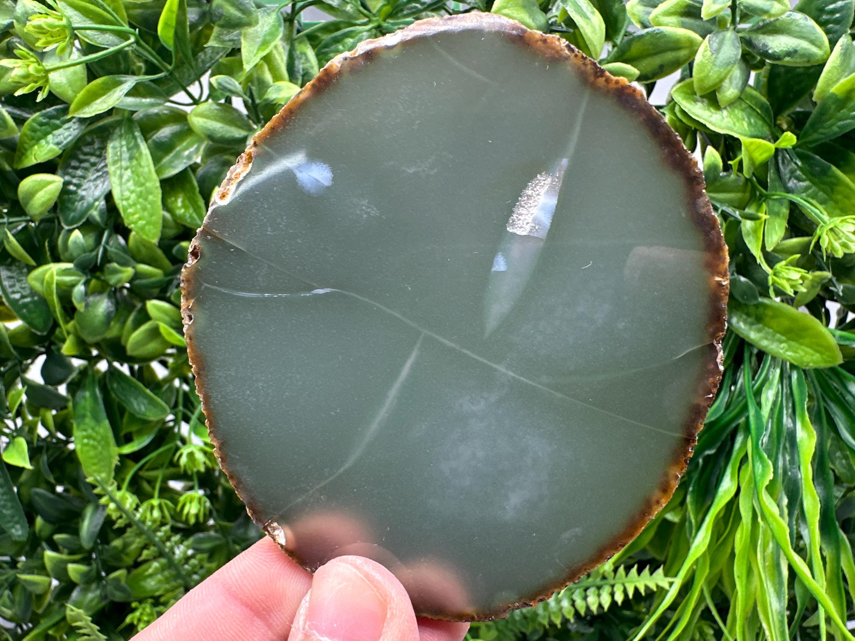 Polished Agate Slice: Spiritual Healing Crystal Coaster (9/10 cm)