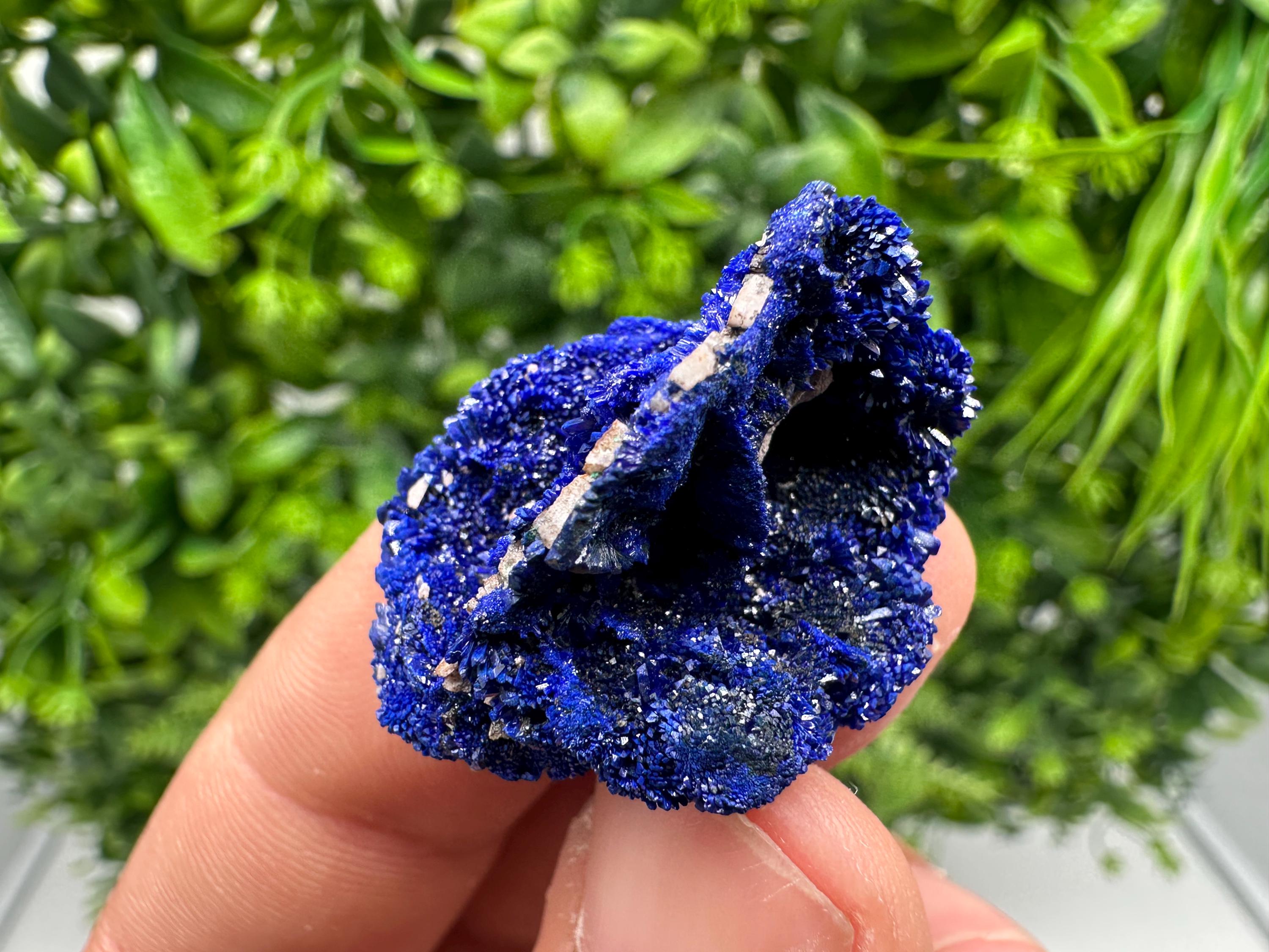 Crystallized Azurite-Kerrouchen,Morocco-Blue Azurite Specimen-High Quality Blue Azurite-Azurite Mineral Specimen, gemmy,lustrous of Azurite