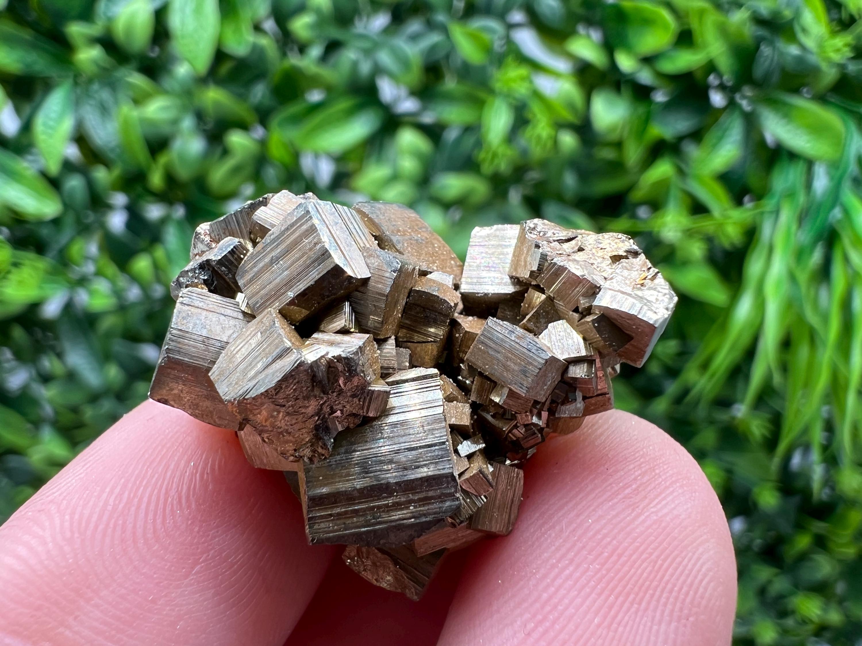 Rainbow Pyrite with Calcite, Natural Crystal Home Decor