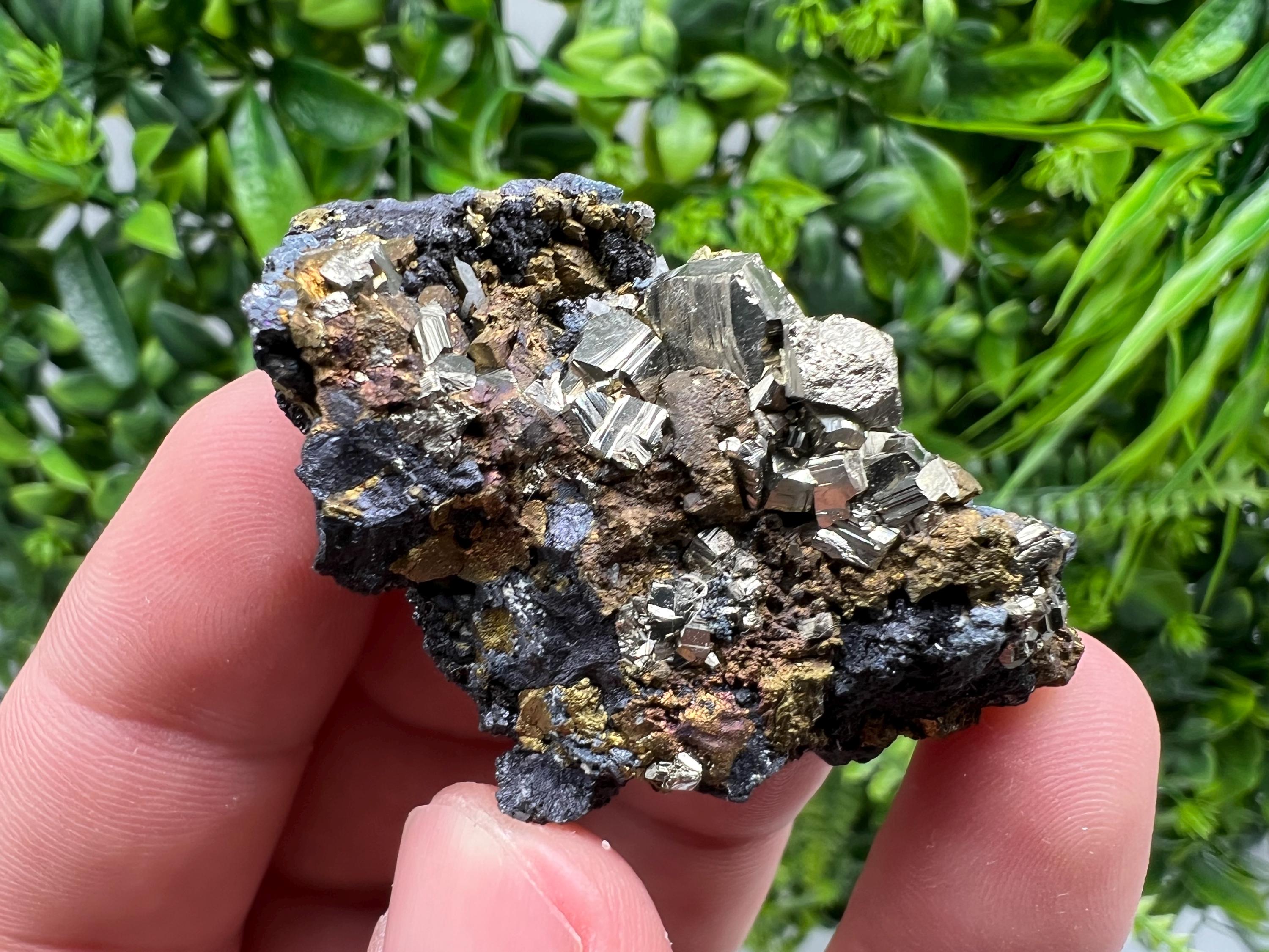 Golden Pyrite Cluster: Sphalerite Mineral Specimen, Bulgaria
