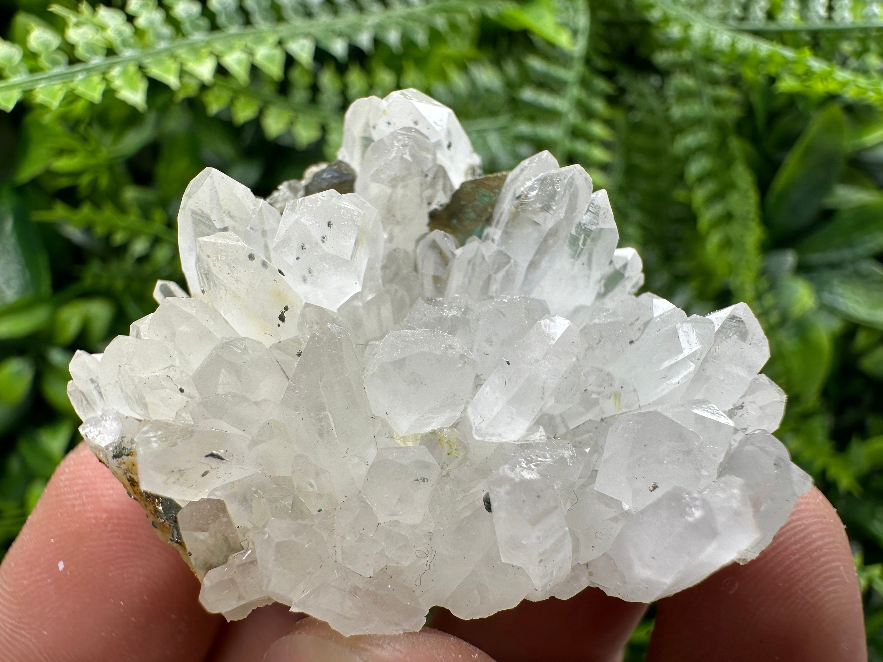 Transparent Quartz with Chalcopyrite, Djurcovo Mine, Bulgaria