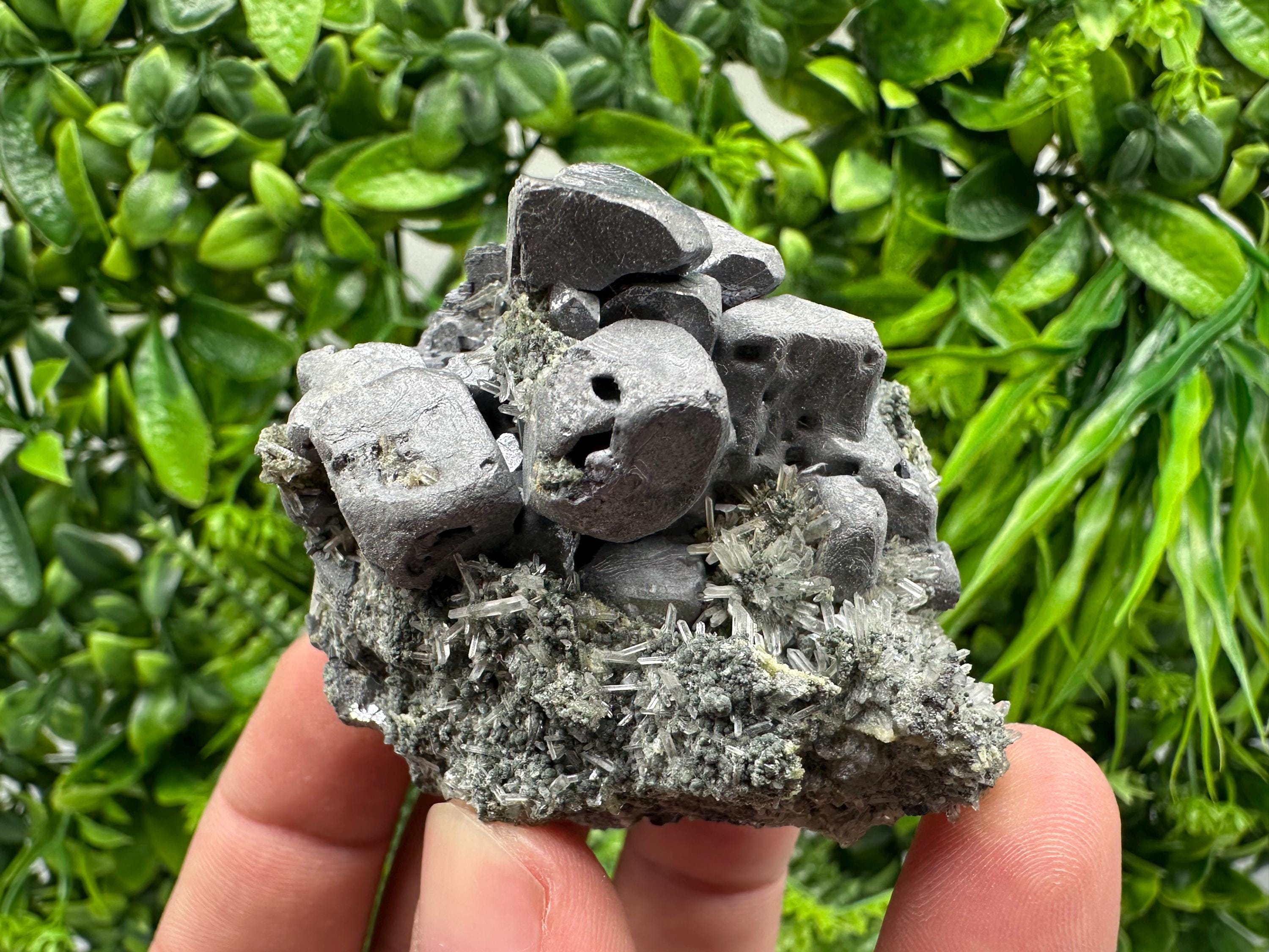 Wonderful shiny Galena on Quartz from Borieva mine,Bulgaria natural mineral,collection specimen,rare ceystal,gift,home decor stone,collect