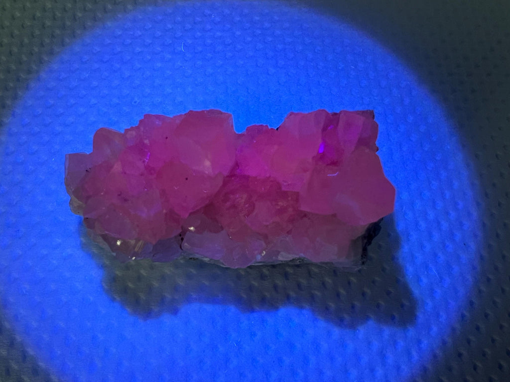 UV Reactive Mangano Calcite Crystal: Androvo Mine, Bulgaria