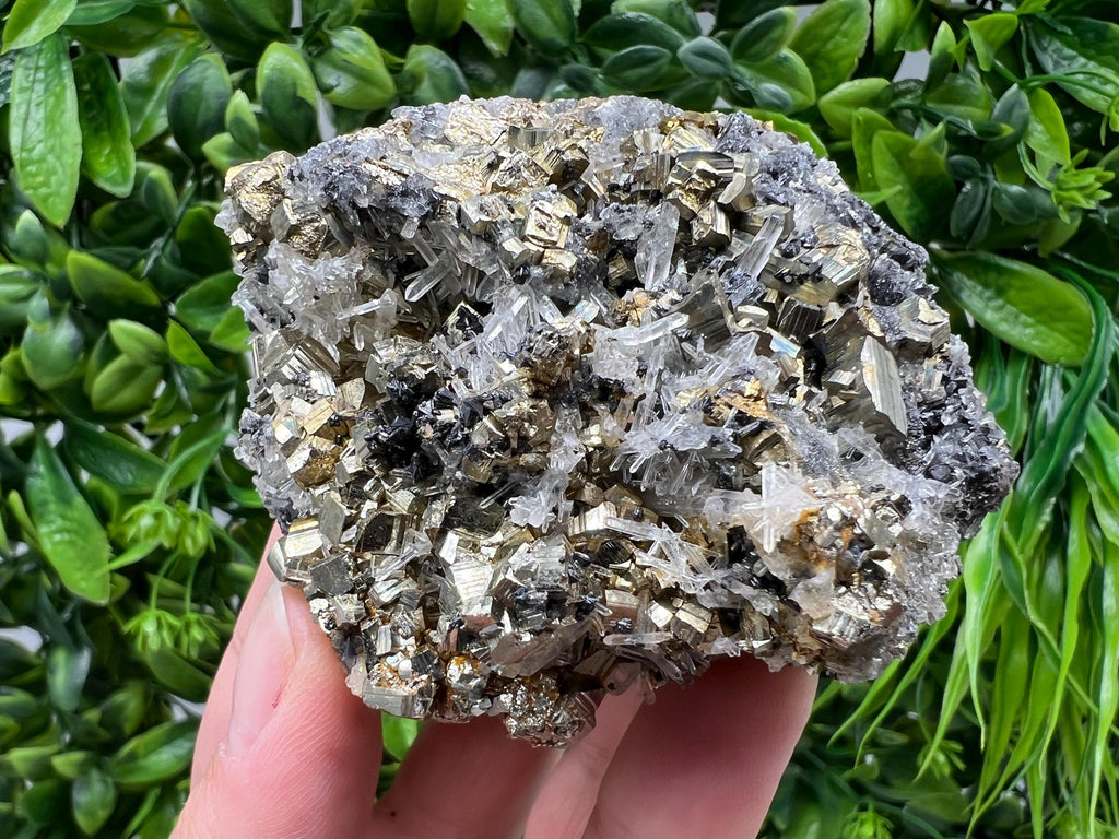 Stunning Pyrite on Quartz,Calcite from Borieva mine,Madan,Bulgaria,natural,collectible mineral specimen,home decor stone,collection crystal