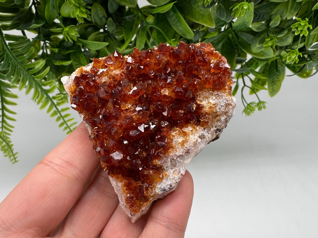 Citrine Crystal with Hematite Inclusions: Natural Phantom Cluster