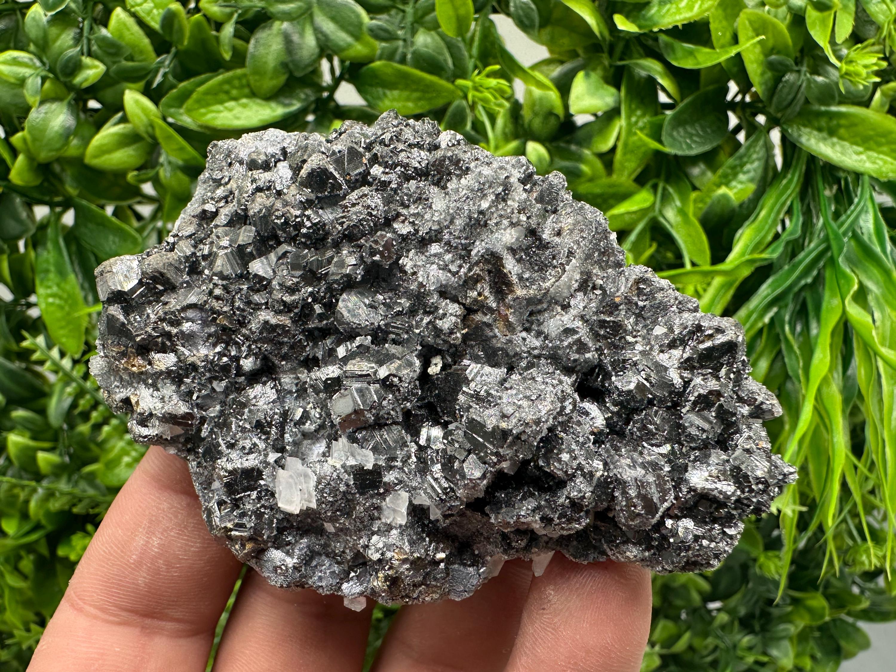 Sphalerite on Green Quartz, Borieva Mine Mineral Specimen