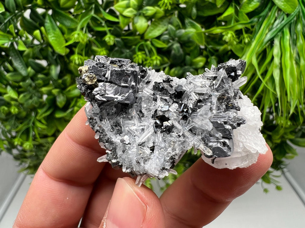 Aesthetic Natural shiny Galena whit Siderite and Quartz from 9 th September mine,Bulgaria,collection specimen,rare galena,Galena cluster