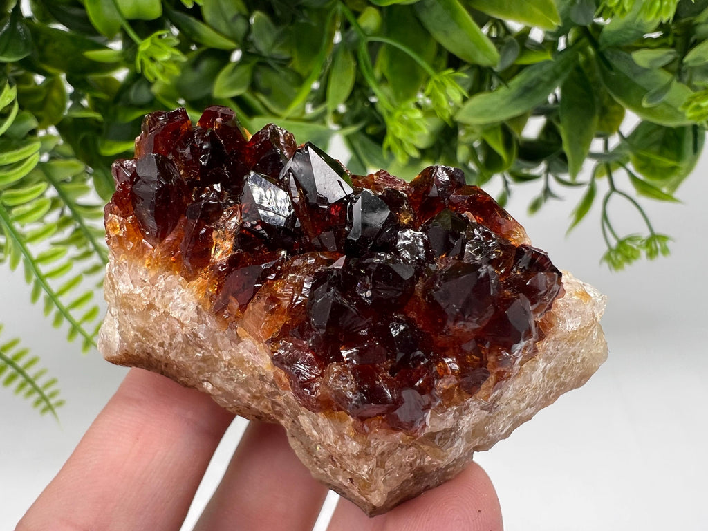 Citrine Crystal Cluster with Hematite Inclusions - Brazil