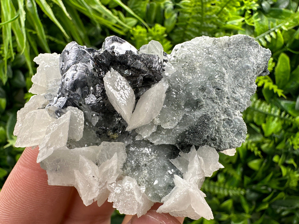 Galena Sphalerite Calcite Cluster, Borieva Mine Mineral Specimen