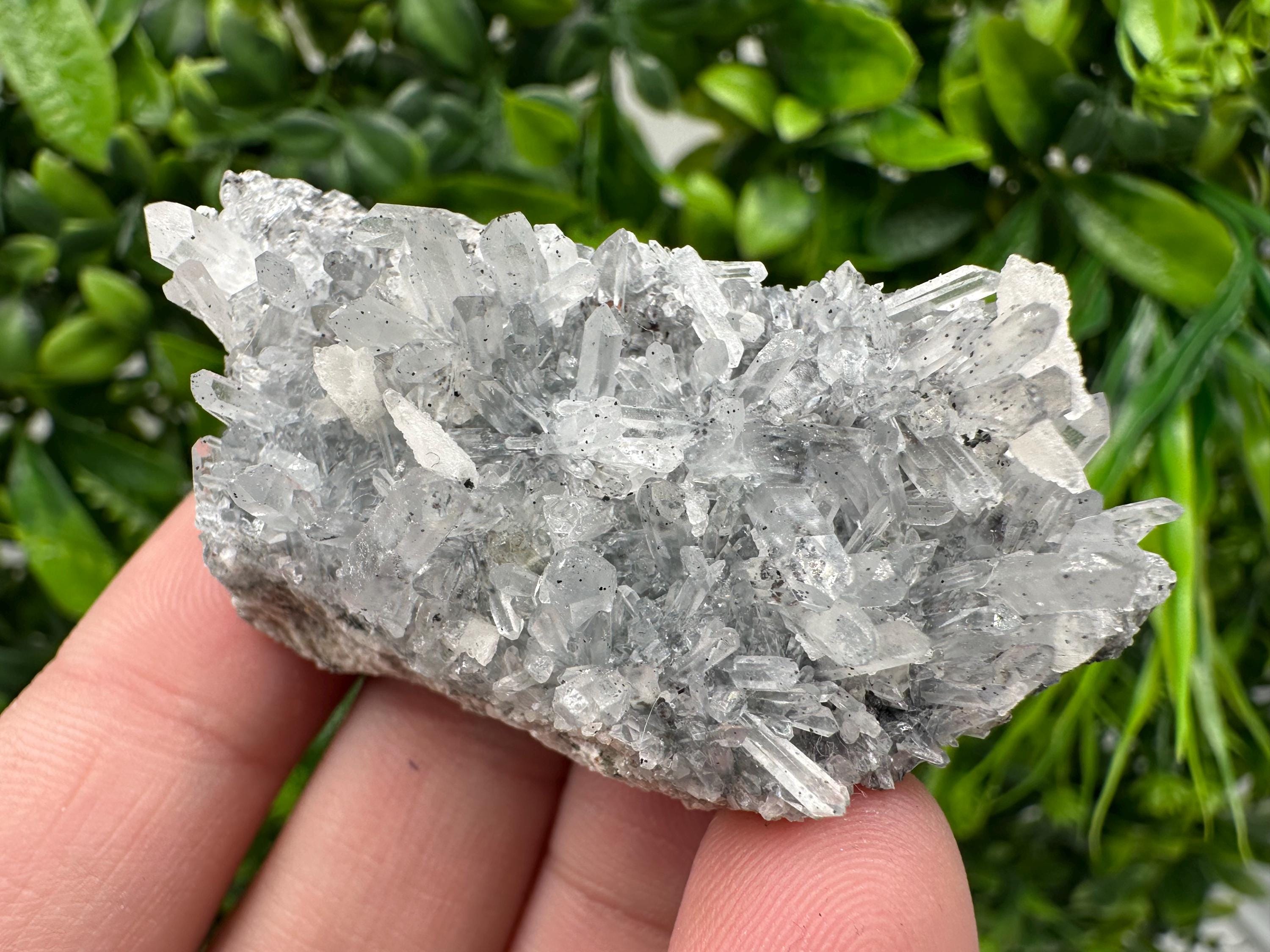 Lovely specimen Green Quartz inclusions Chlorite and Sphalerite/ Natural minerals/ Souvenir crystal gift minerals famous 9th September/Madan
