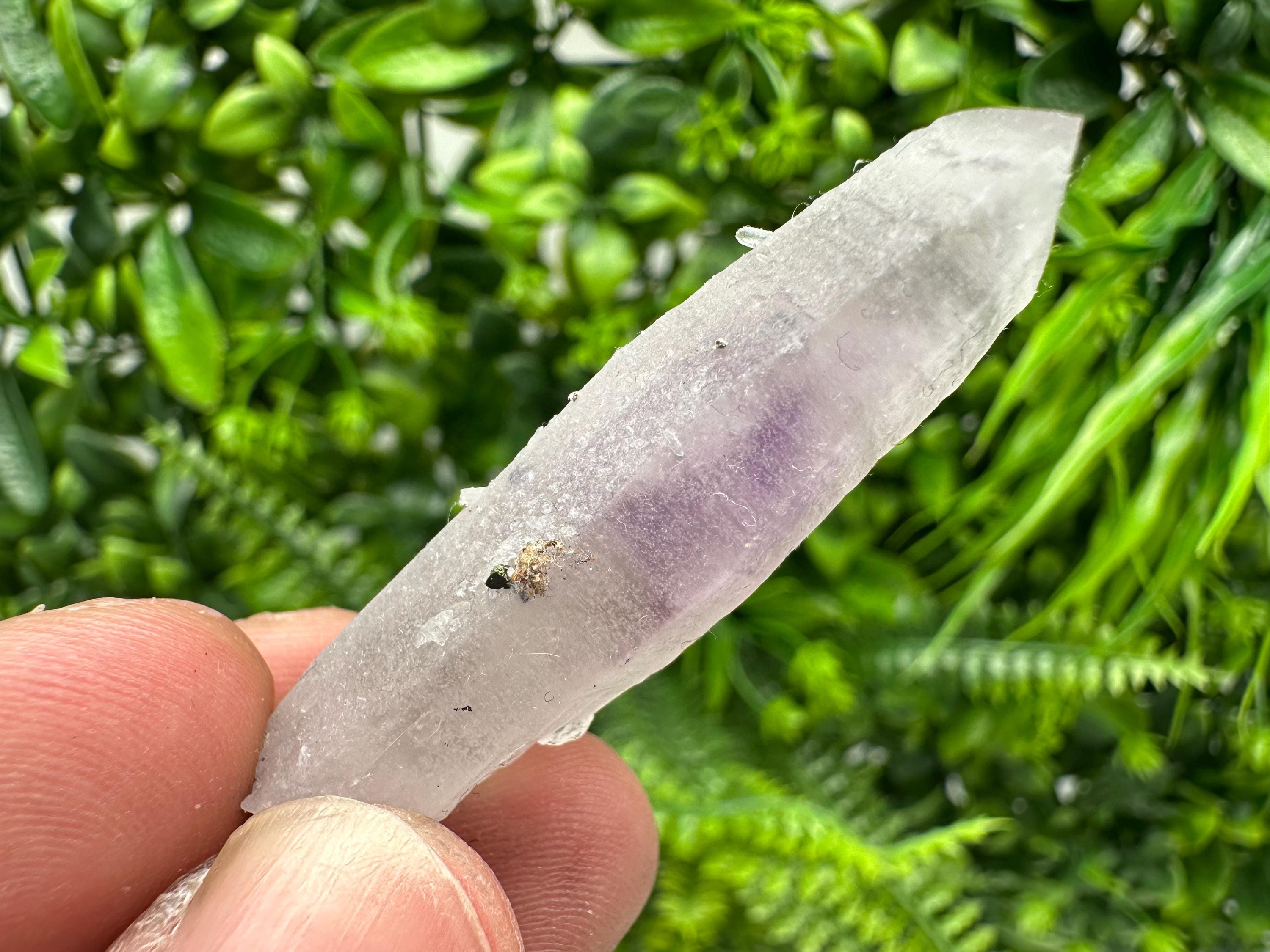 Amethyst Phantom Quartz Crystal with Chalcedony and Chlorite