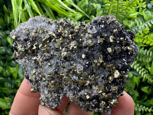 Chalcopyrite with Sphalerite on Quartz, Bulgaria Mineral Specimen