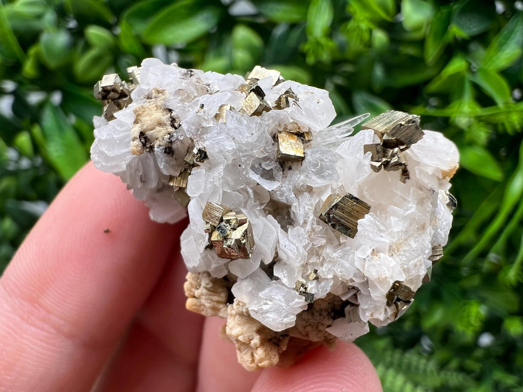 Rainbow Pyrite with Calcite, Natural Mineral Specimen, Borieva Bulgaria
