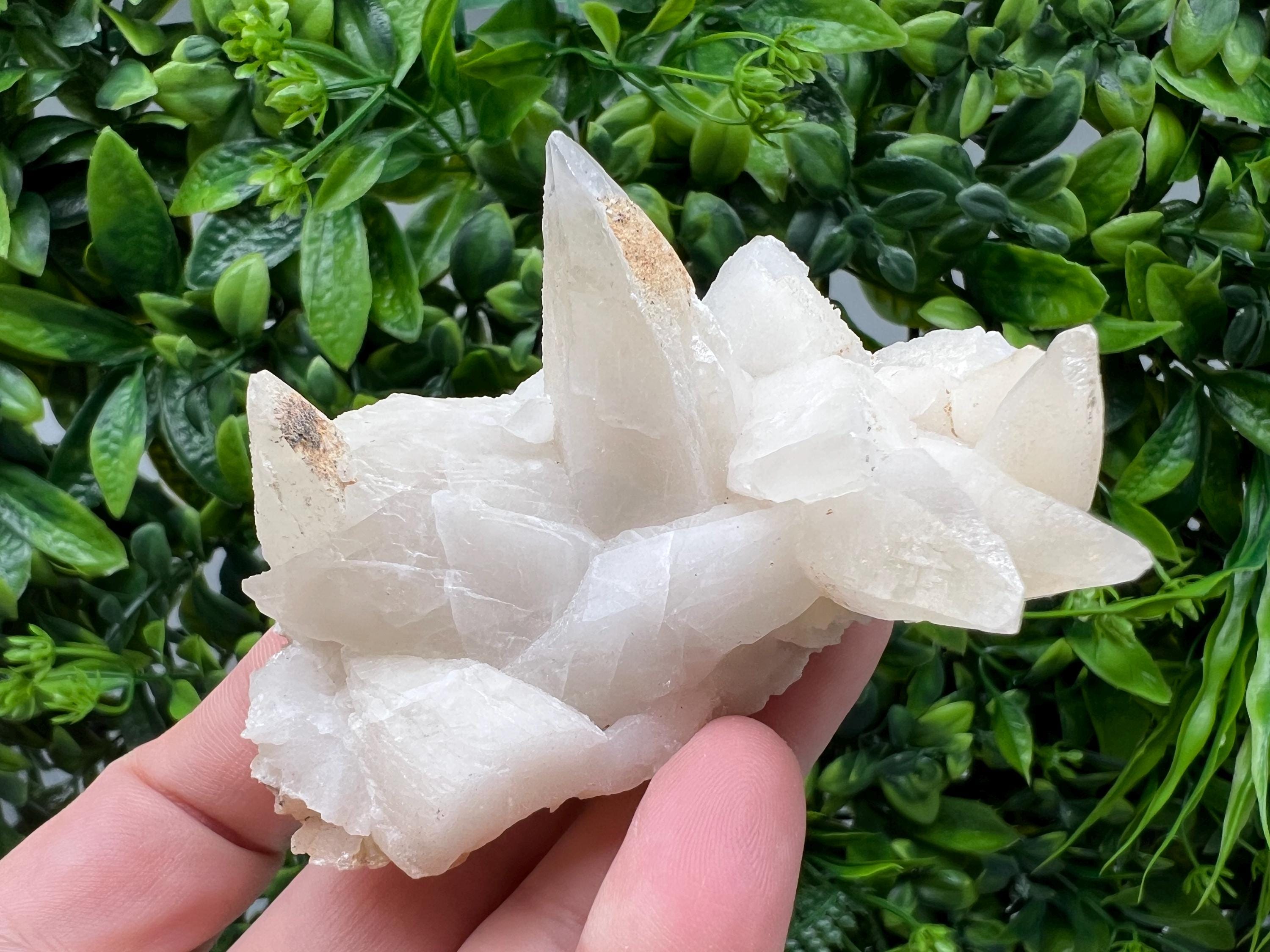 Calcite on Green Quartz: Laki Bulgaria Healing Crystal