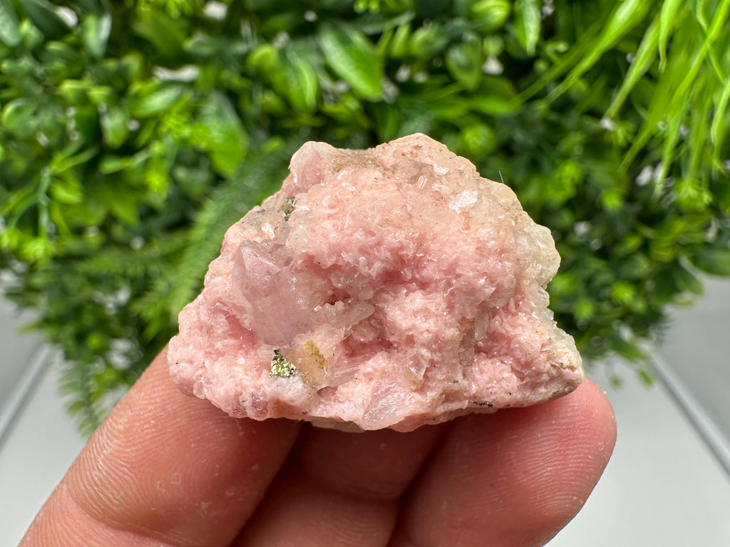 Rhodochrosite on Quartz: Pink Crystal Home Decor, Bulgaria Mineral Souvenir