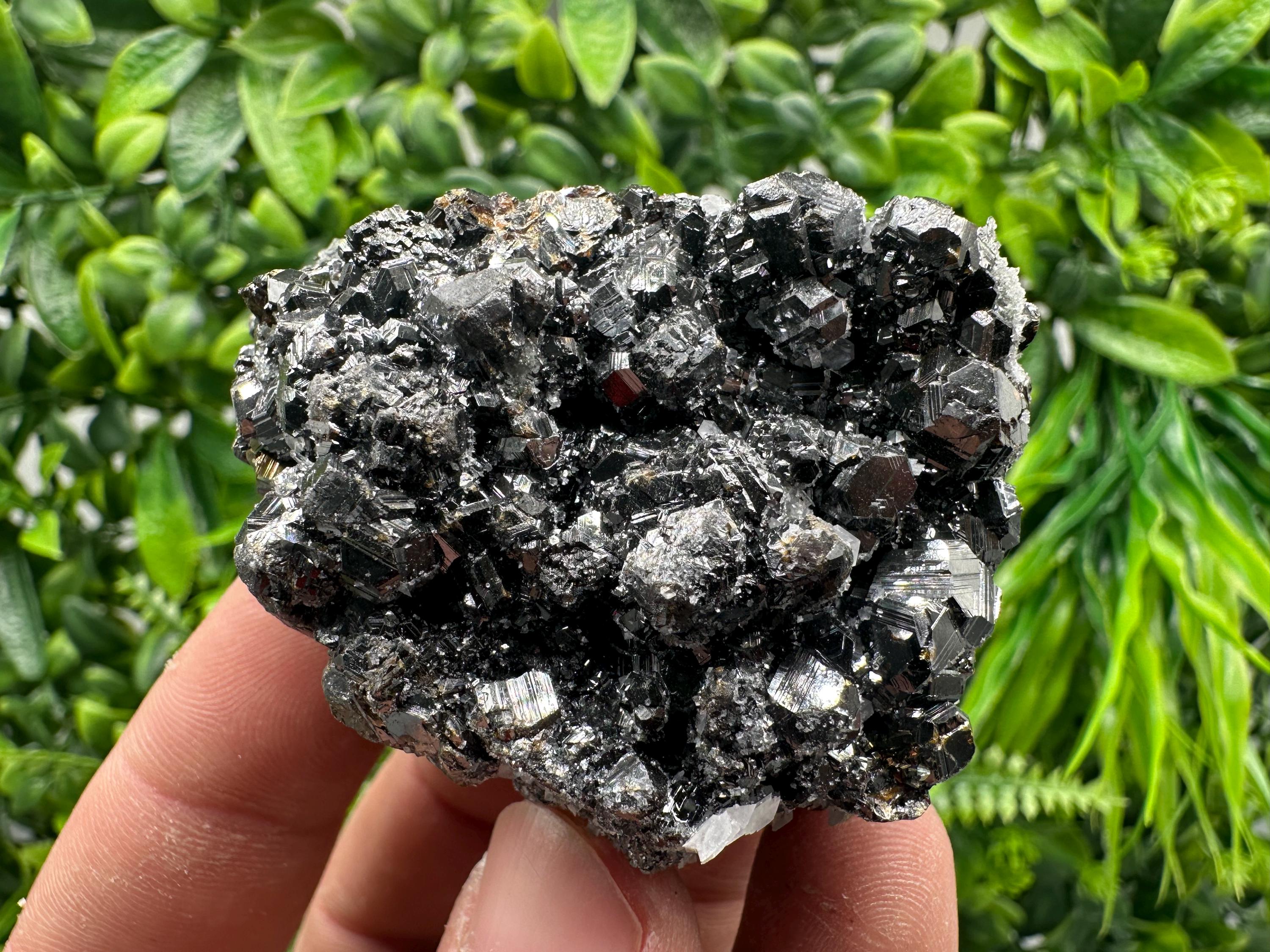 Sphalerite on Green Quartz, Bulgaria Mineral Specimen