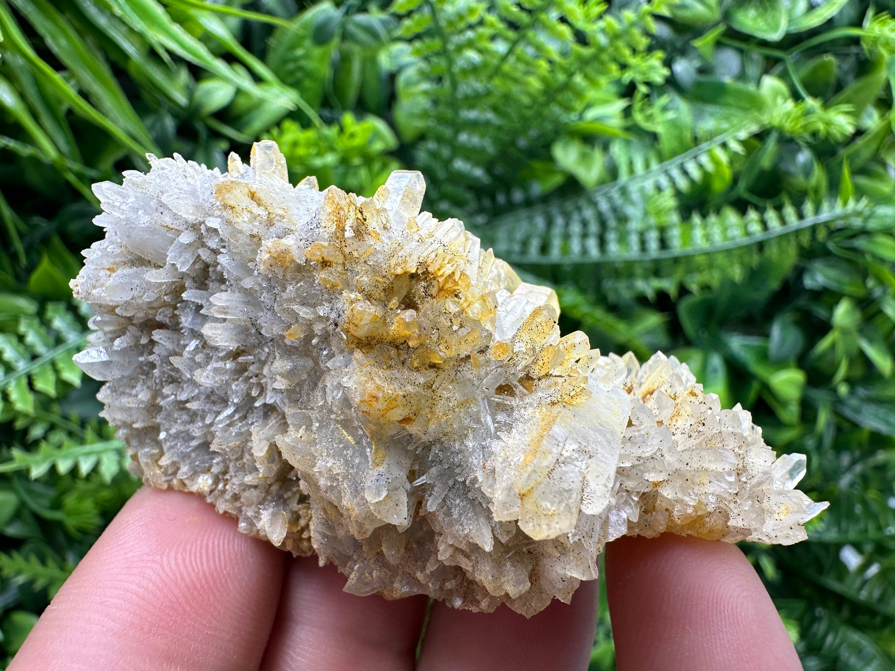 Transparent Quartz Cluster with Mineral Inclusions, Bulgaria